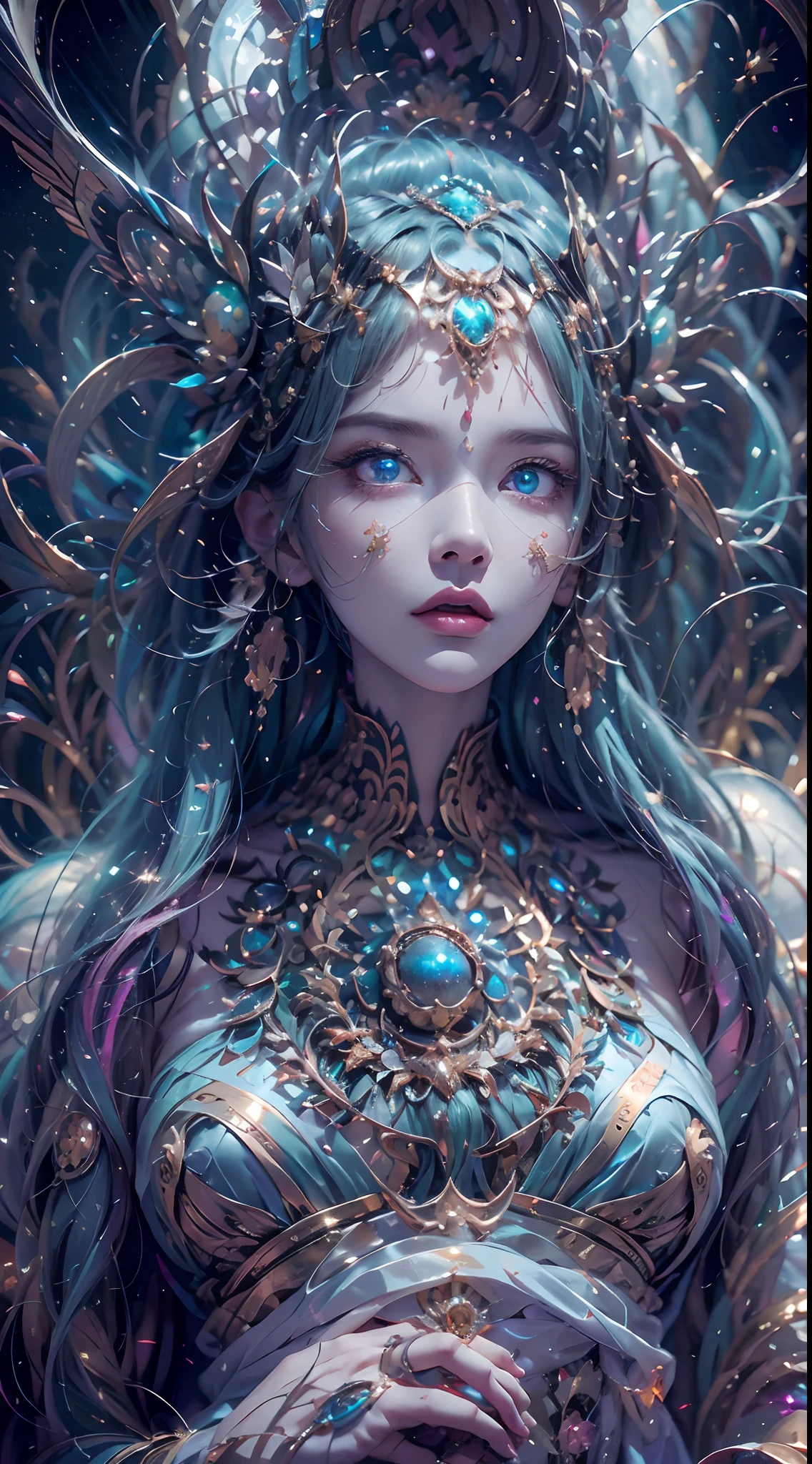 hell、purgatory、A world without light, Black Ghost、Breathtaking beauty, Solemn, Majestic, Very beautiful Caucasian woman in her 20s、Queen of the Dead、The majesty of the queen, Persephone, Ultra-fine paintings by Yan J., Artstation Contest Winner, Fantasy art, Karol Baak and Peter Mohrbacher, Mohrbacher's artistic style, Peter Mohrbacher's style, Peter Mohrbacher Art Style, Peter Moerbacher Style, detailed Fantasy art, 4K Fantasy art, By Jean Jay., Fantasy artスタイル, 2. 5D CGI Anime Fantasy Artwork, epic Fantasy artスタイル hd, Epic fantasy digital art style, 詳細なFantasy art, Detailed digital 2D fantasy art, Luan Jia and Artgerm, 8k Fantasy art, Sharp contours, Sharp eyes with slit length, Beautiful and delicate blue eyes, pretty much beautiful face, Unparalleled beauty, masterpiece, highest quality, The perfect angle, Perfect composition, Best Shot, Official Art, Cinematic light, Very beautiful and fantastic scenery, before, Ultra-precision coating, Luminism, art by Carne Griffiths and What a bone Concept Art, 4K resolution, Fractal isometricdetailed bioluminescence , 3D Rendering, Octane Rendering, Exquisitely crafted , Cinematic, Trending isometric surreal cover photos、Art Station'Amazing full color, Hit definition , Very subtle contrast of light and shadow, Cinematic,Great background, Abstract Beauty,stand, Approaching perfection, Pure Form, Golden Ratio, minimum, Revert, Concept Art, What a bone、Intricate details, 8K Post-Production, High resolution, Hyper Detail, Art Stationのトレンド, Studio shot, Intricate details, Extremely delicate and detailed painting style, Beautiful painting art, Close-up