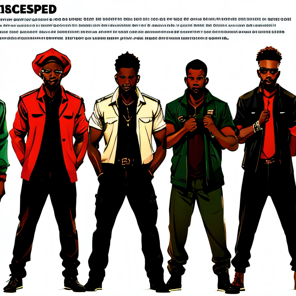 an illustration of 4 young African men in an unarmed robbery