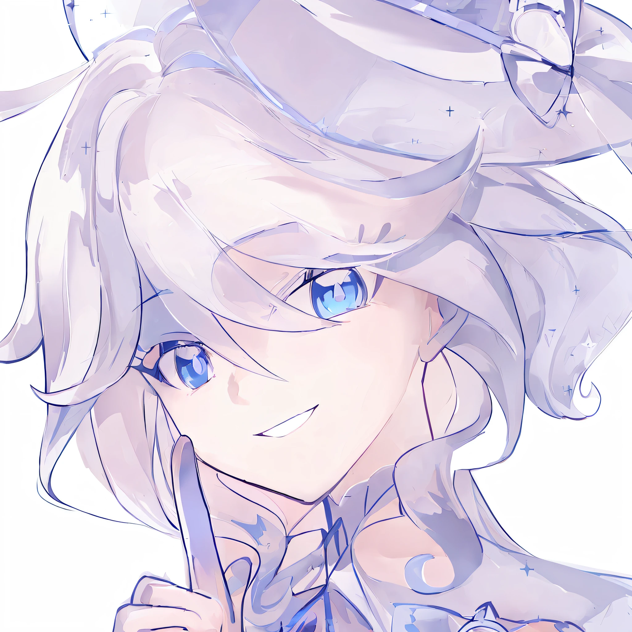 anime girl with blue eyes and a hat holding a pair of scissors, ashe, an anime portrait of cirno, portrait of a female mage, closeup portrait of an mage, from bravely default ii, crisp clear rpg portrait, witch academia, portrait of a mage, beautiful celestial mage, female mage!, white haired deity, official character art, beautiful wizard