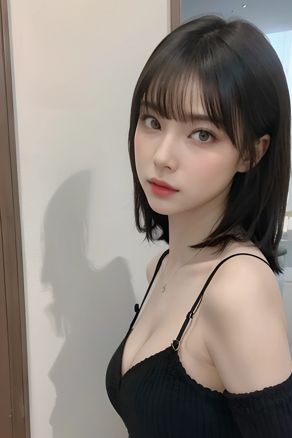 Beautiful woman, Very sexy body, detailed medium breasts, Looking directly at the camera, with sexy look