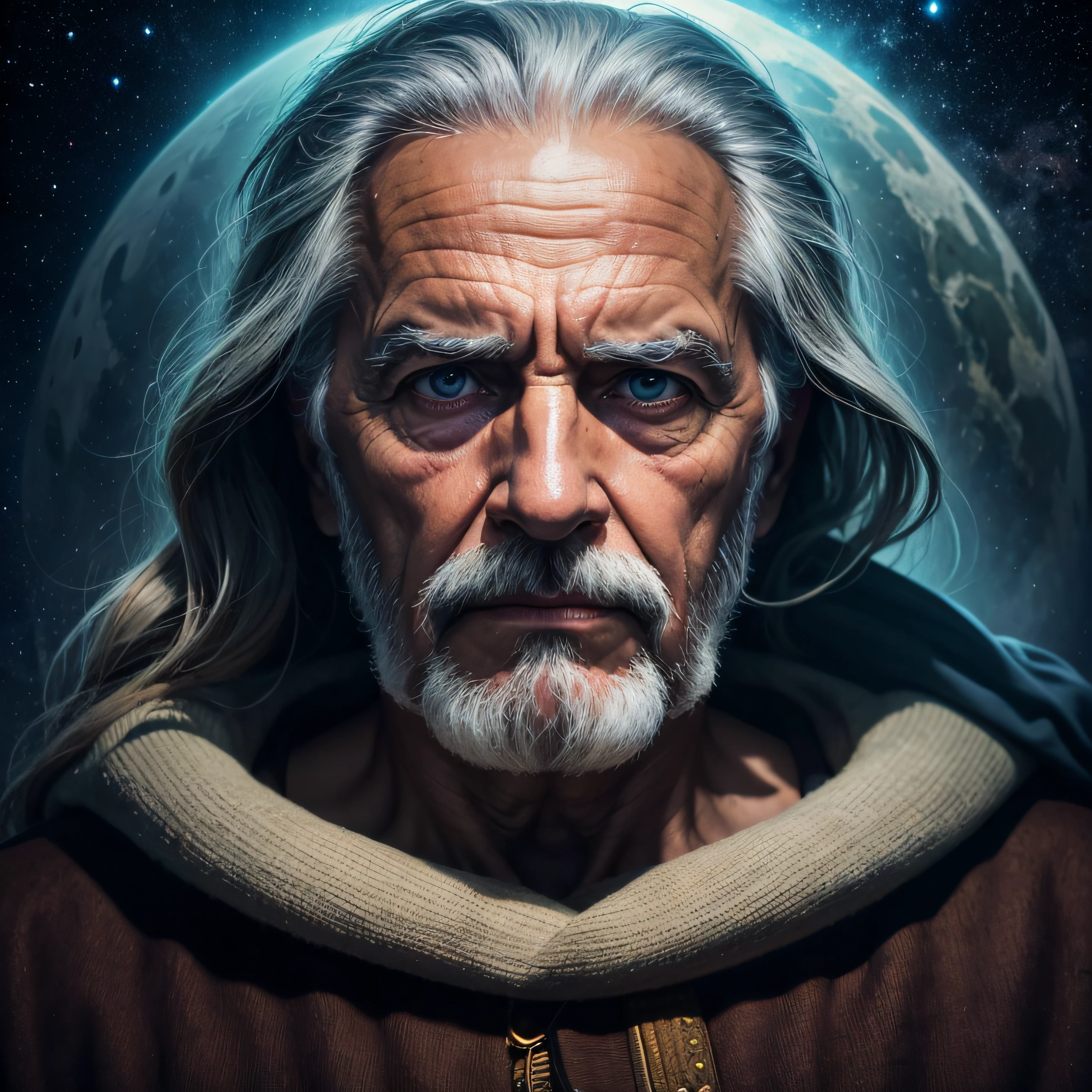 There is a Greek-looking old man with the appearance of a God in the middle of a galactic nebula , Cinematic realistic portrait, realistic face moody lighting, pintura digital ultra realista, SIFI, pintura digital hiper realista, pintura digital hiper-realista, Retrato VFX altamente detalhado, retrato vfx altamente detalhado de, Arte digital altamente realista, arte digital hiper realista, dramatic cinematic portrait, homem triste, Hyperrealistic digital art
INFORMATION