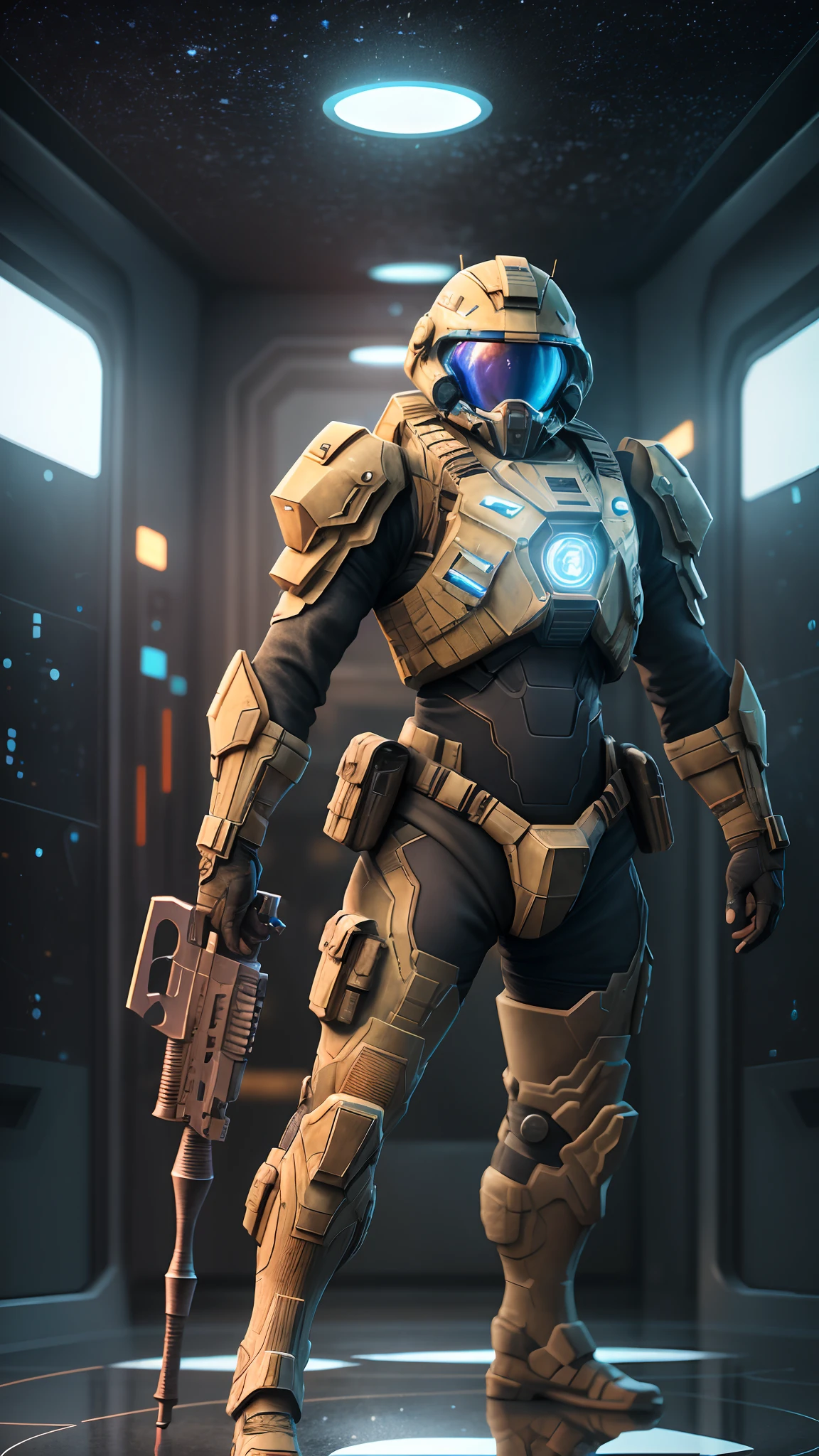 planet Mars as Futuristic soldier with hi-tech armor and weaponry, holograms navigations, , overcast, reflection mapping, intricate design and details, dramatic lighting, hyperrealism, photorealistic, cinematic, 8k, unreal engine --auto --s2