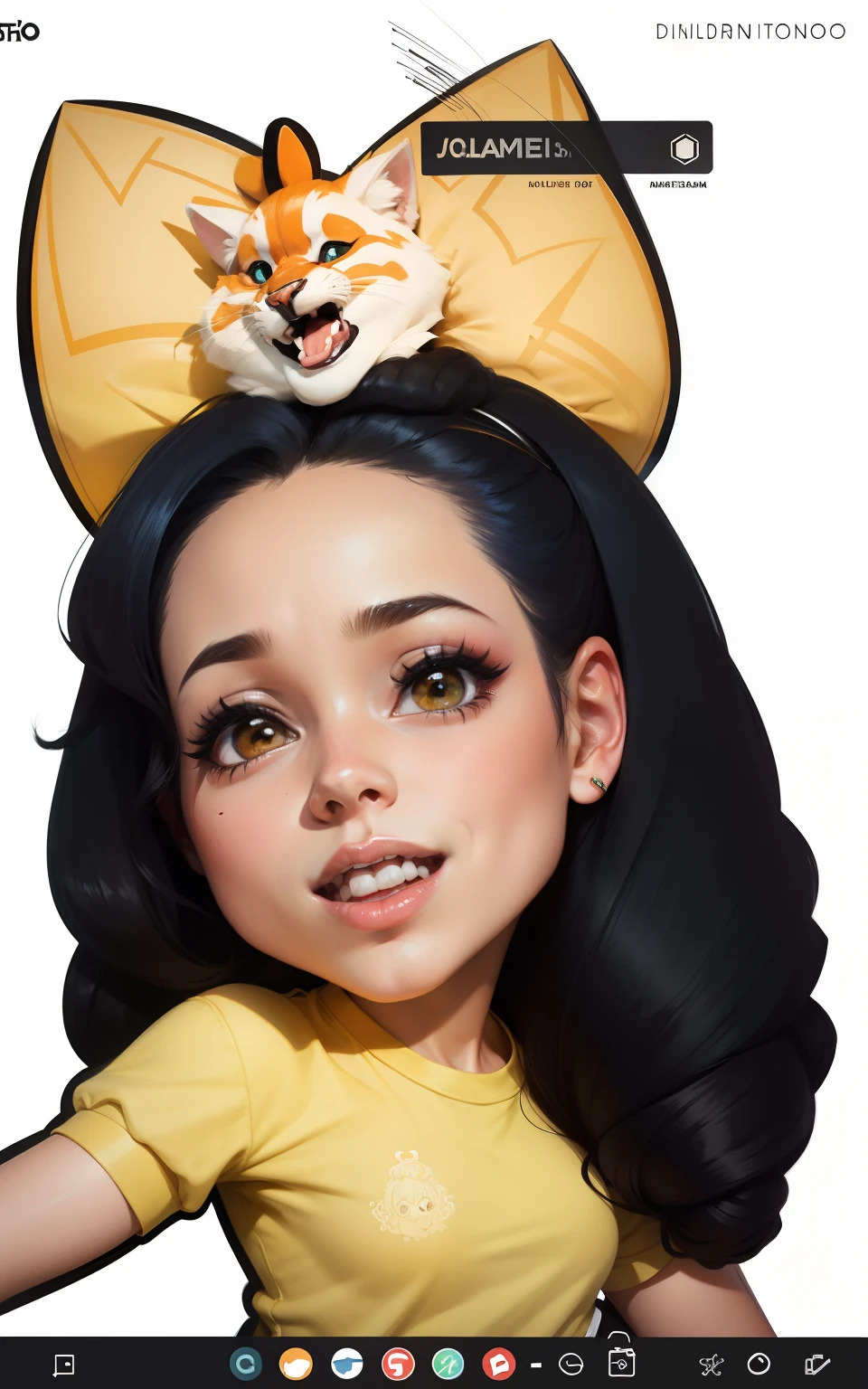 Mulher estilo dos desenhos animados.