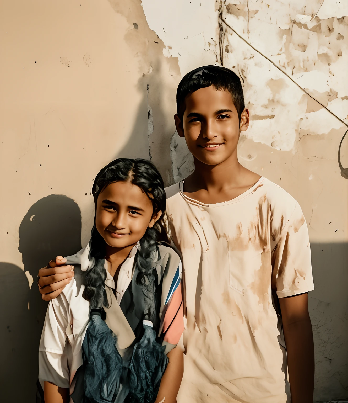 there is a young boy and girl standing next to each other, taken with sony alpha 9, shot on nikon z9, photo taken in 2 0 2 0, photo taken with nikon d 7 5 0, photo taken with nikon d750, ghutra and egal, shot on sony a 7 iii, shot on sony a 7
