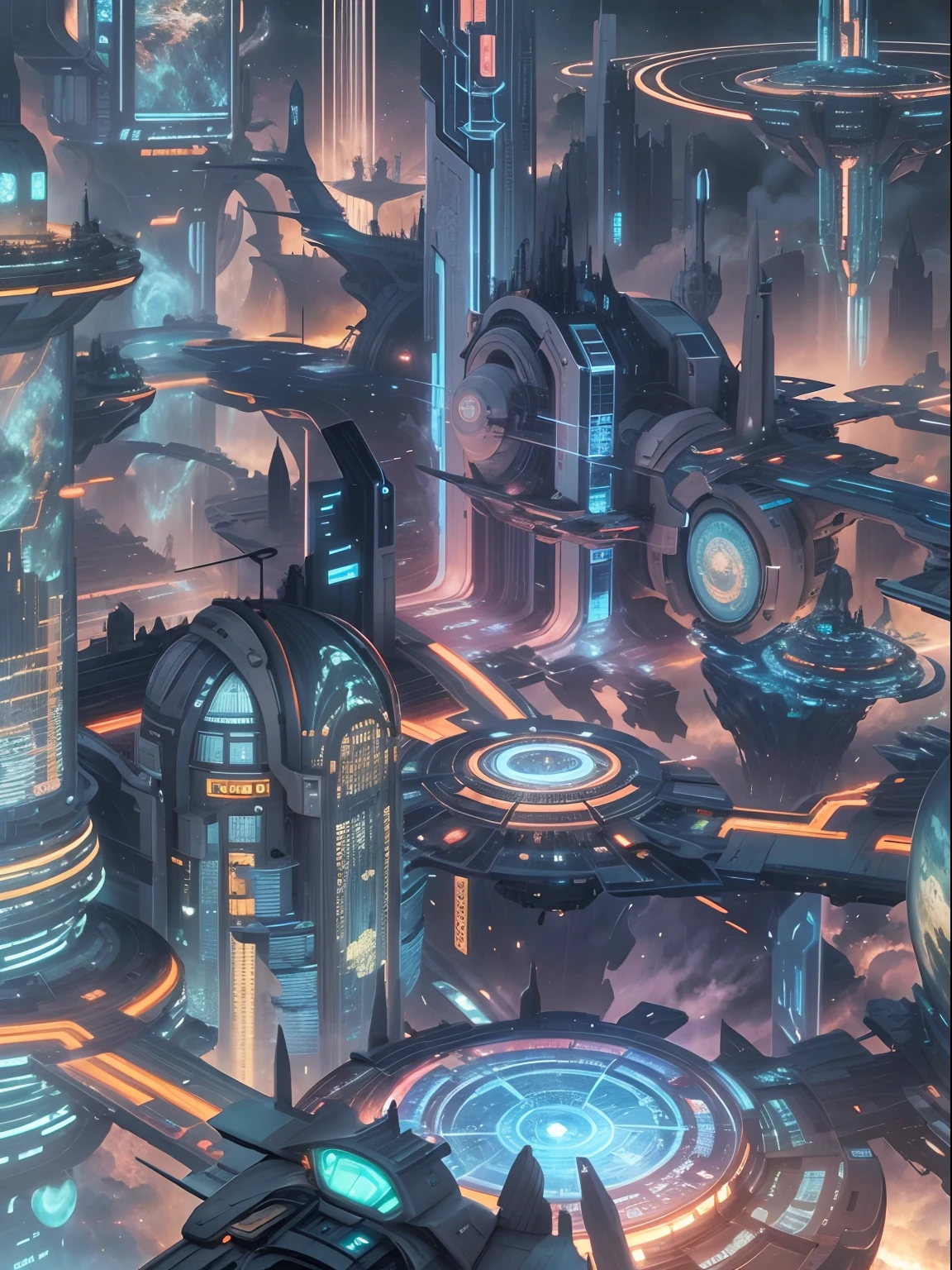 futuristic city, 24th century, spaceship, space colony, futuristic society