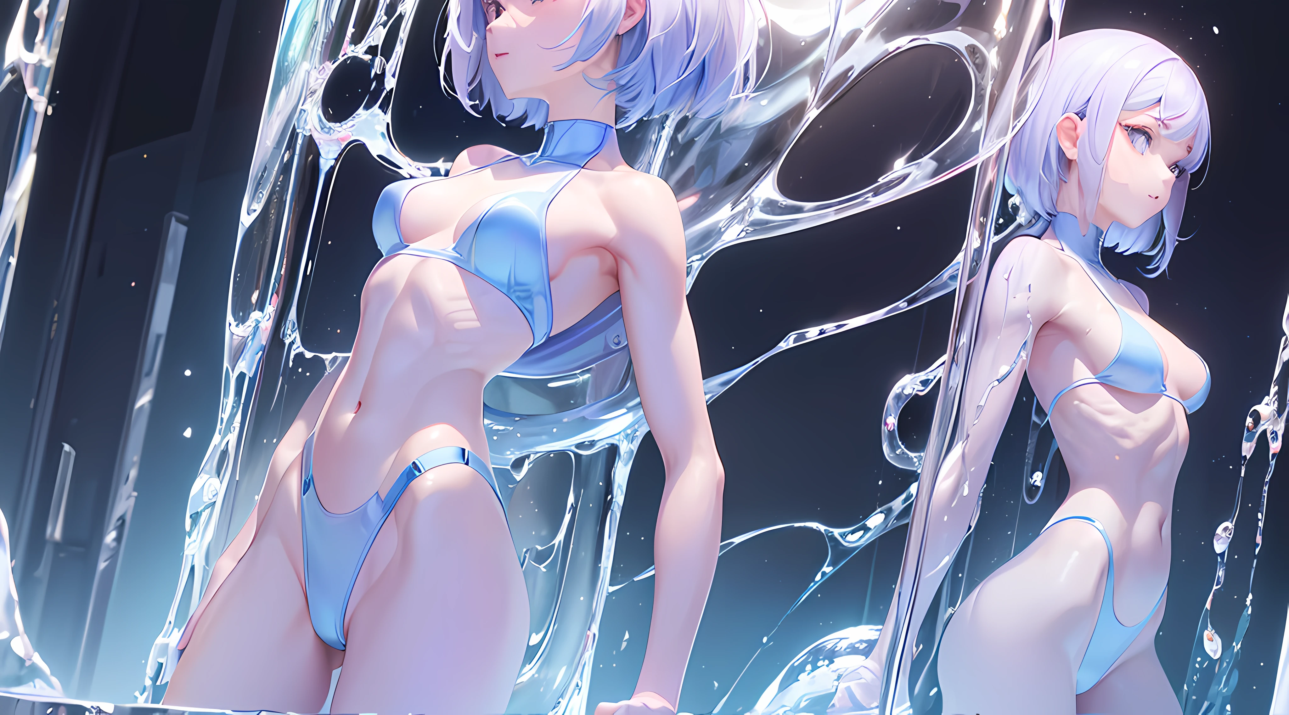 1girll, (((Perfect body: 1.1)), (Medium breasts: 1.2), looking at viewert, (((straight from the front)))), (HQ skin:1.2, Shiny skin),