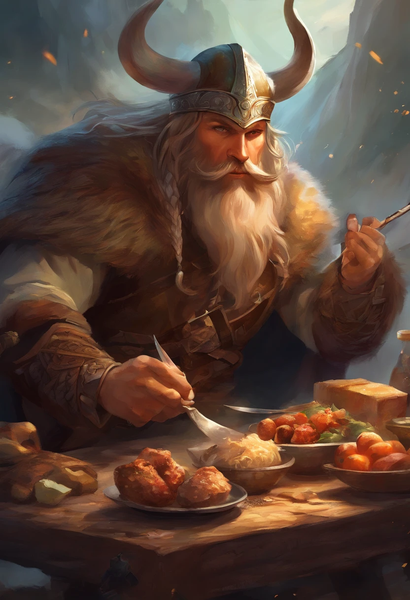 badass viking eating