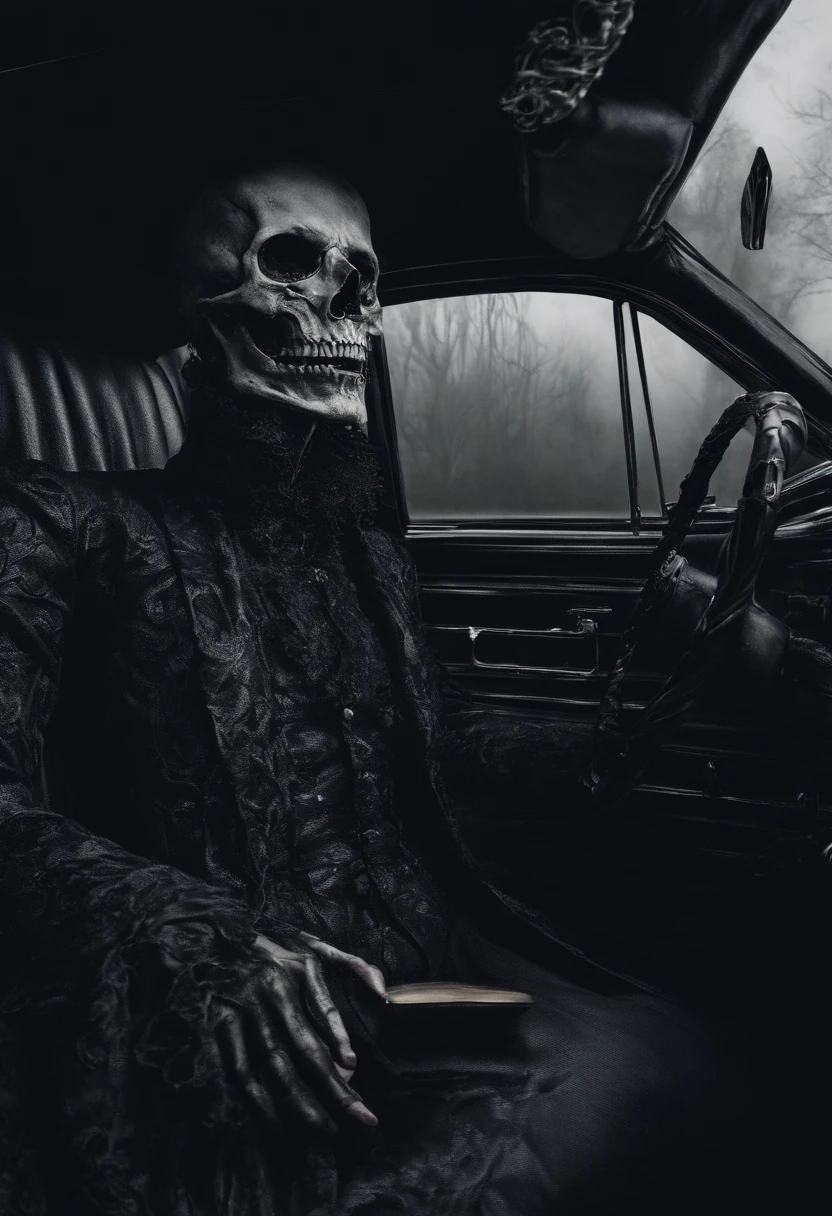 Someone is answering the phone in the car,。Completely realistic, Full high resolution, Well made,detail-rich