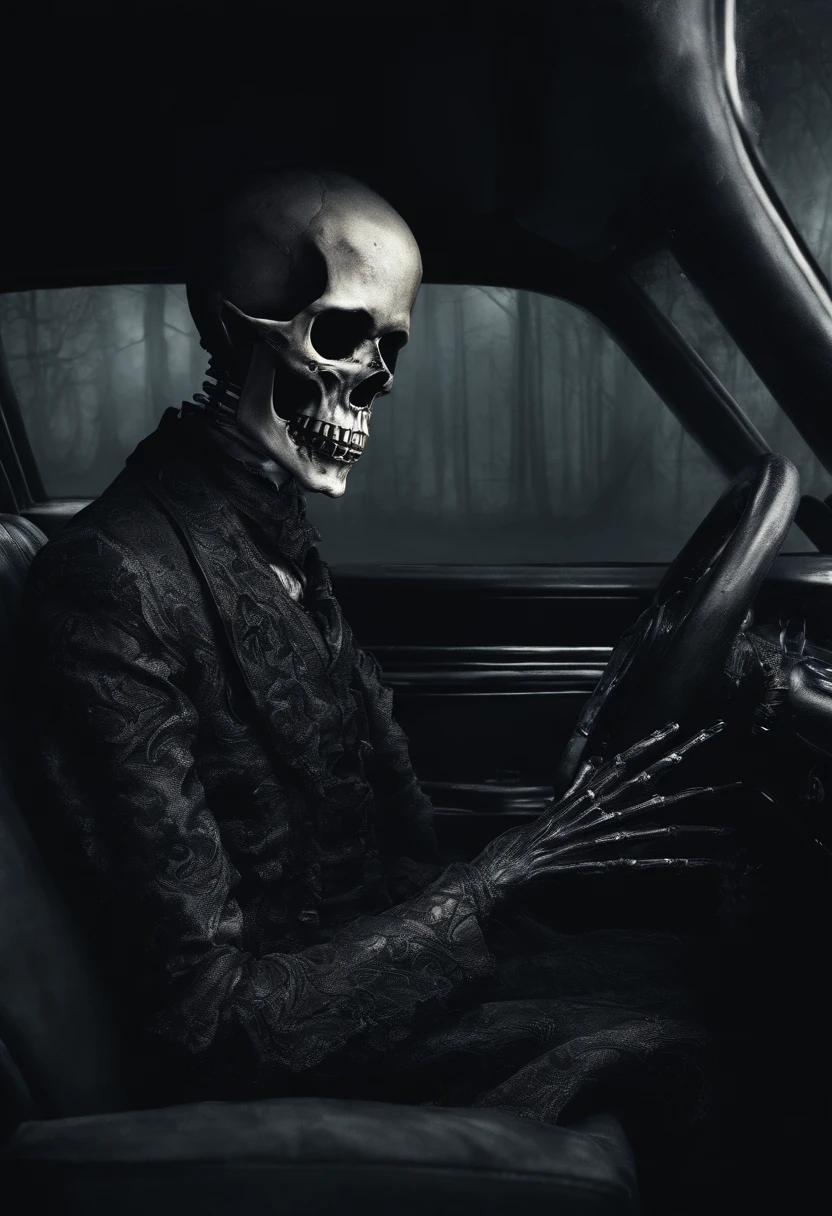 Someone is answering the phone in the car,。Completely realistic, Full high resolution, Well made,detail-rich