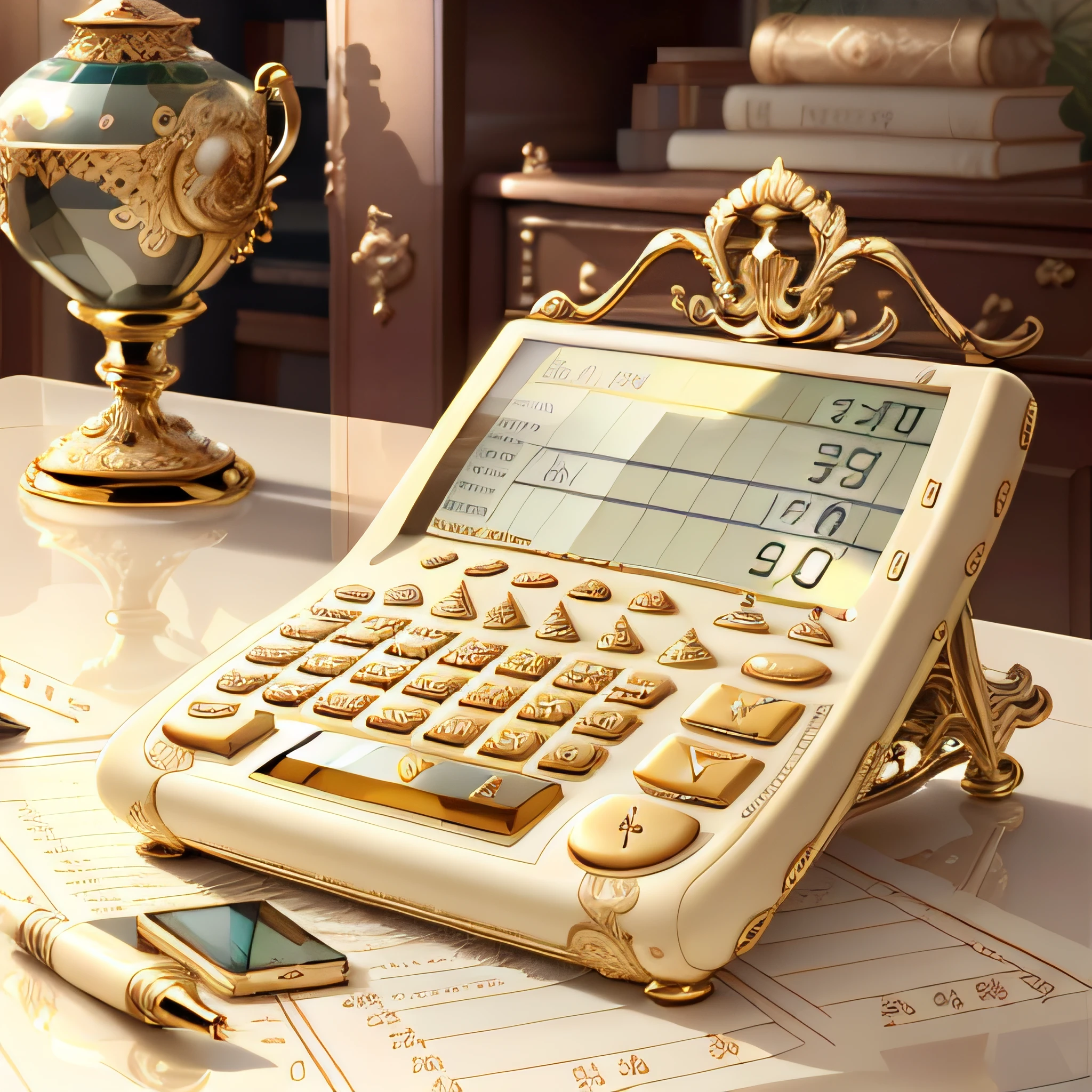 IvoryGoldAI calculator on the table