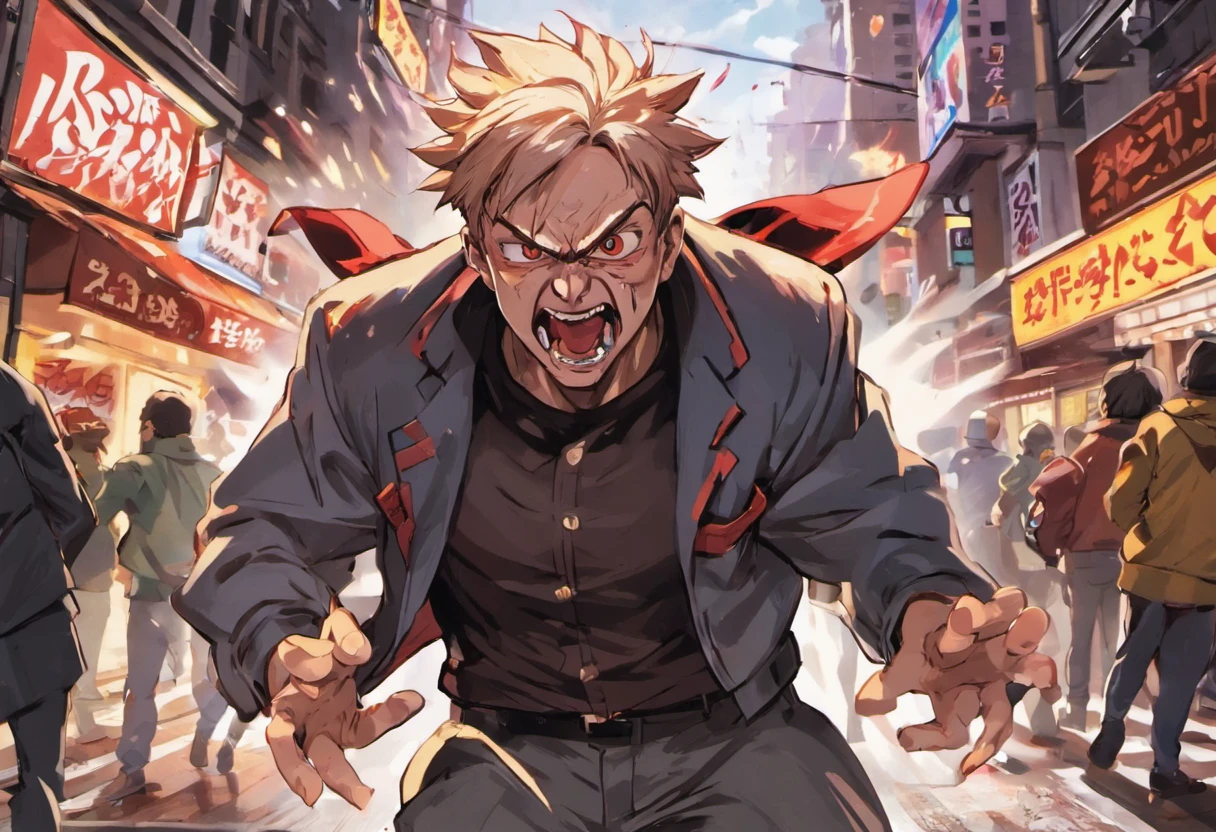 satoru gojo passed rushing pedestrians and honking cars as he tried to find shortcuts through the congested streets. His expression of disgust was evident