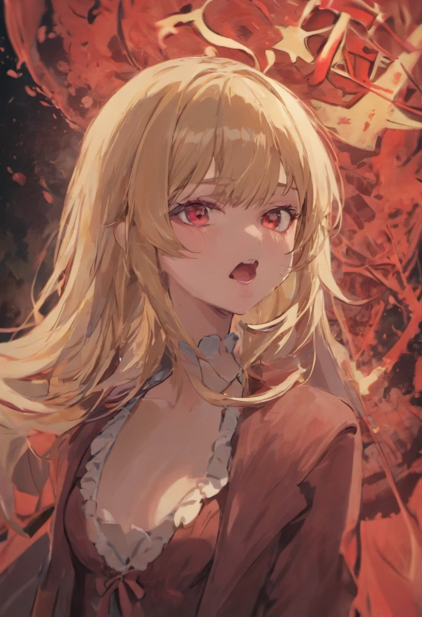 Handsome vampire teenager,closeup cleavage,head portrait,Open your mouth,the bats,long canine teeth,There is blood on the teeth,long whitr hair,(There is blood at the corner of the mouth:1.4),Blood,depth of fields,dynamic blur,high light,Real light,Ray traching,oc rendered,Hyper-realistic,best qualtiy,8K,Works of masters,super-fine,Detailed pubic hair,Correct ???????,sharp focus on eyes,Bokeh,Facial features are carefully depicted