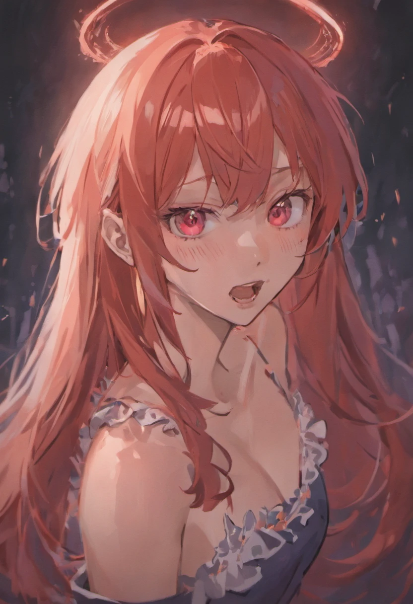 Handsome vampire teenager,closeup cleavage,head portrait,Open your mouth,the bats,long canine teeth,There is blood on the teeth,long whitr hair,(There is blood at the corner of the mouth:1.4),Blood,depth of fields,dynamic blur,high light,Real light,Ray traching,oc rendered,Hyper-realistic,best qualtiy,8K,Works of masters,super-fine,Detailed pubic hair,Correct anatomy,sharp focus on eyes,Bokeh,Facial features are carefully depicted