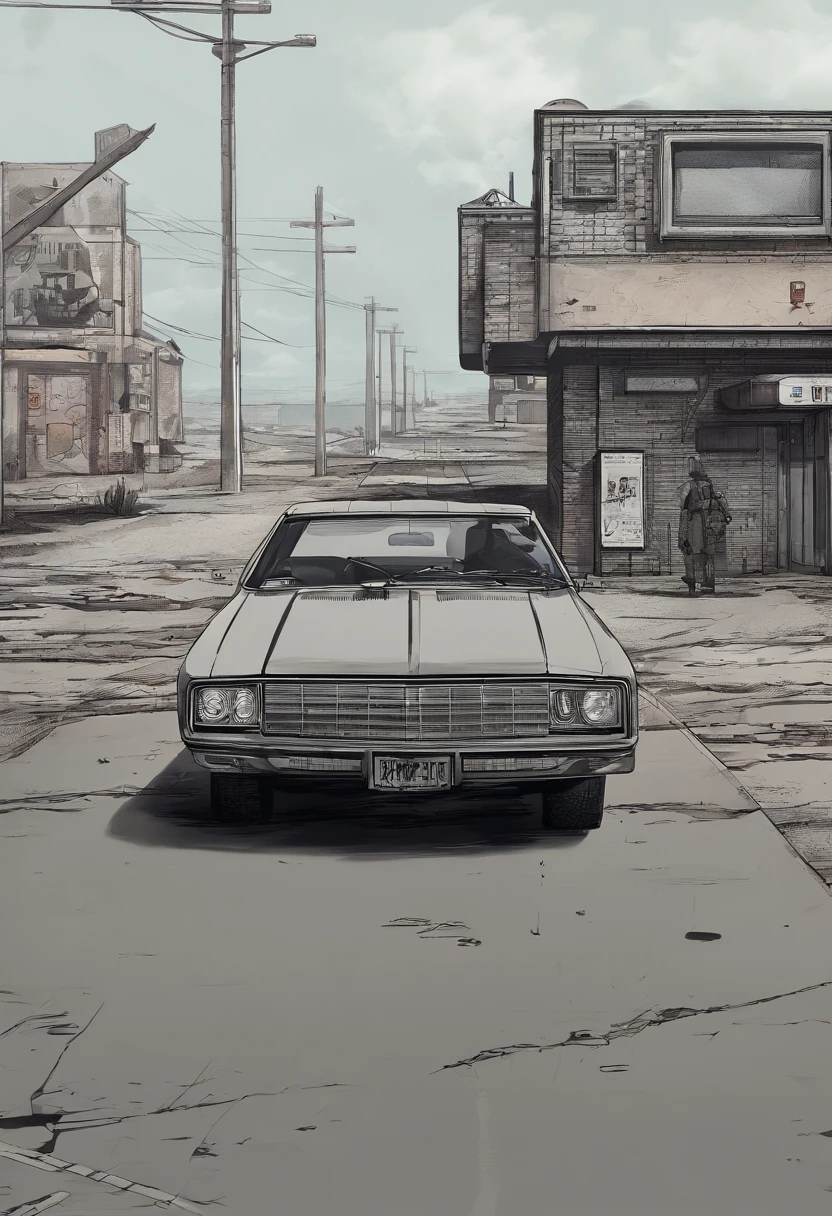 The protagonist escapes the gas station,Run to the highway,It felt like something was chasing him。Completely realistic, , Full high resolution, Well made,detail-rich.