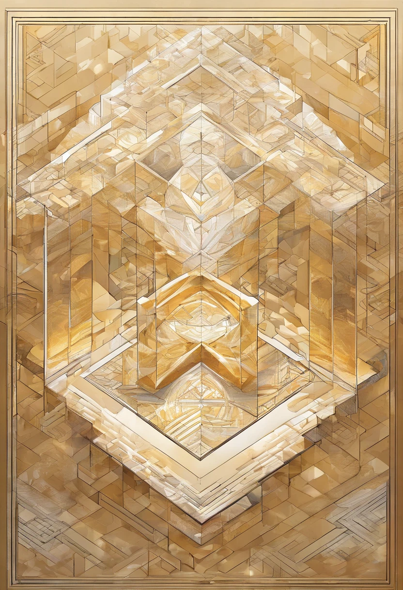 Sacred Geometrie, higher Self, golden, Geometrie, fibonacci, translucent . (prompt negative : Faces, persons, shape of persons, background)