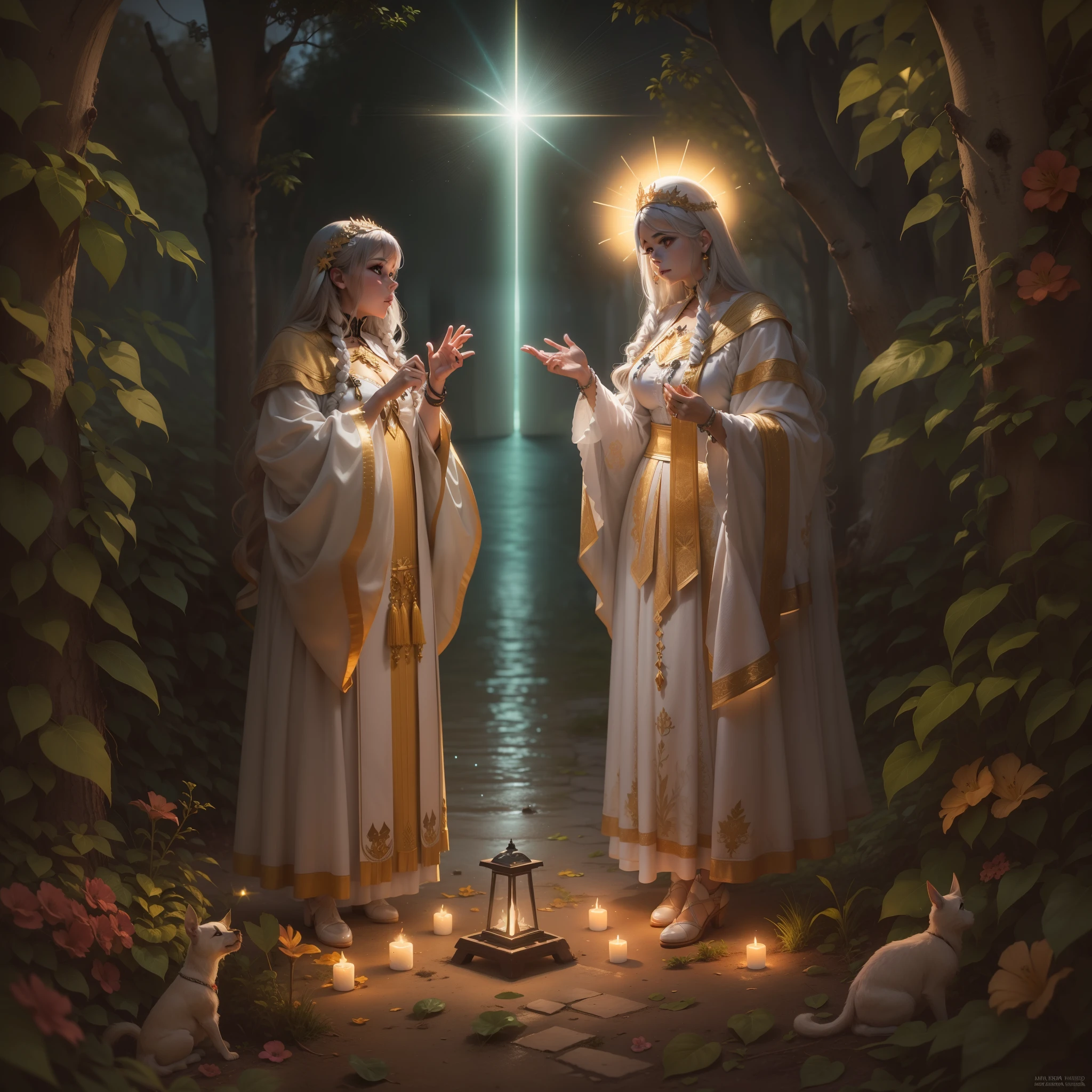 2 hachas iluminadas por dios