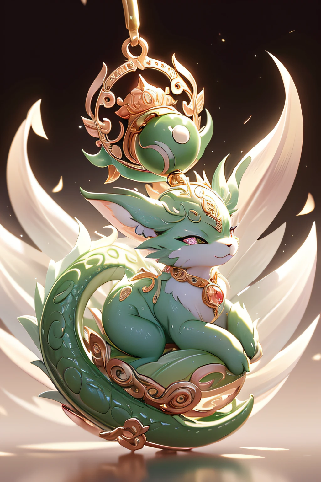 There is a green dragon with a golden bell on its head, Cute detailed digital art, lovely digital painting, cute little dragon, author：tooth wu, style of wlop, adorable digital art, [ trending on CGSociety ]!!, by Russell Dongjun Lu, Phlegm sputum, phlegm! pastel colour, 🌺 CGSesociety, by Yang J, Trends in CG society