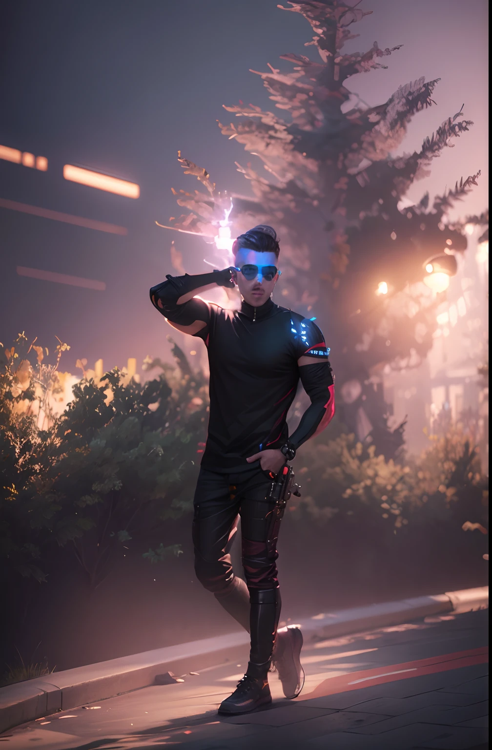 Change background cyberpunk handsome boy, realistic face, 8k  ultra realistic