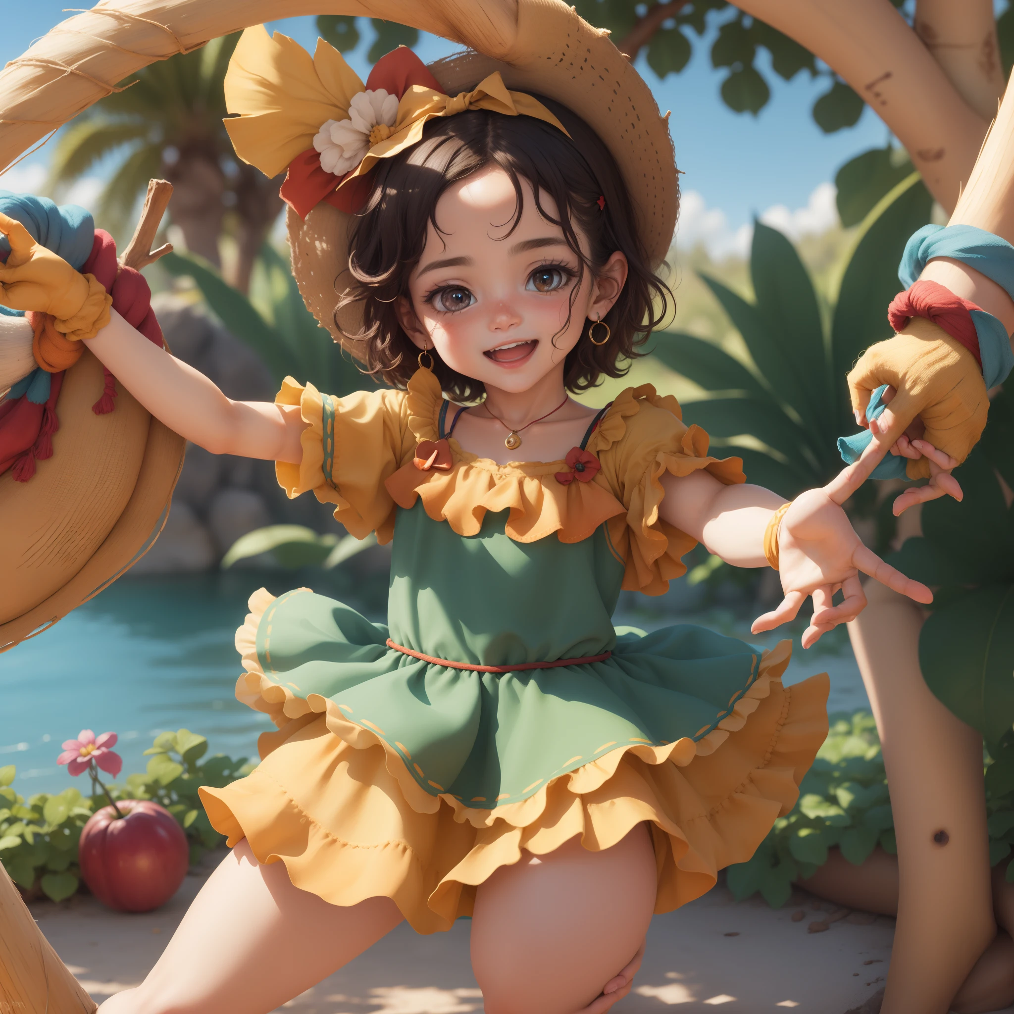 Opening legs Pattern Bikini Opening legs crouching down Puffs out the cheeks