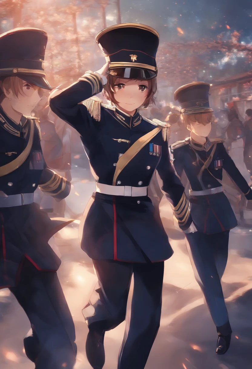 Anime dancing in uniform short