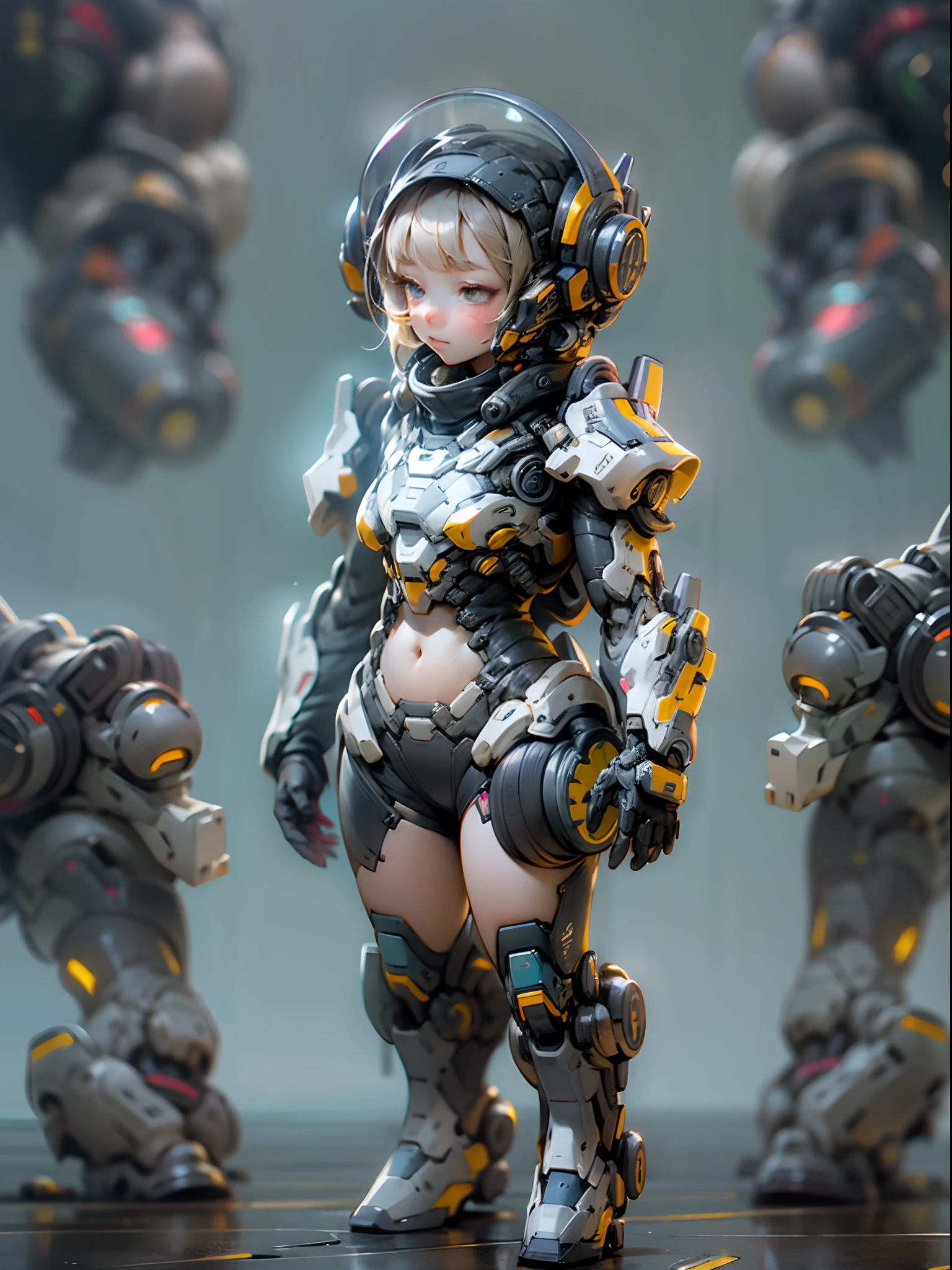 Q version,Cute cute girl,Ultra photo realsisim,Hyper-detailing,Full body like,24th century,Sci-fi babyl,StarCraft Human Soldier Warframe,gauss rifle,highly detailed surreal vfx,Smudge,Faraway view,super-fine,ultra - detailed,high qulity,8K ,oc rendered,dynamic viewing angle