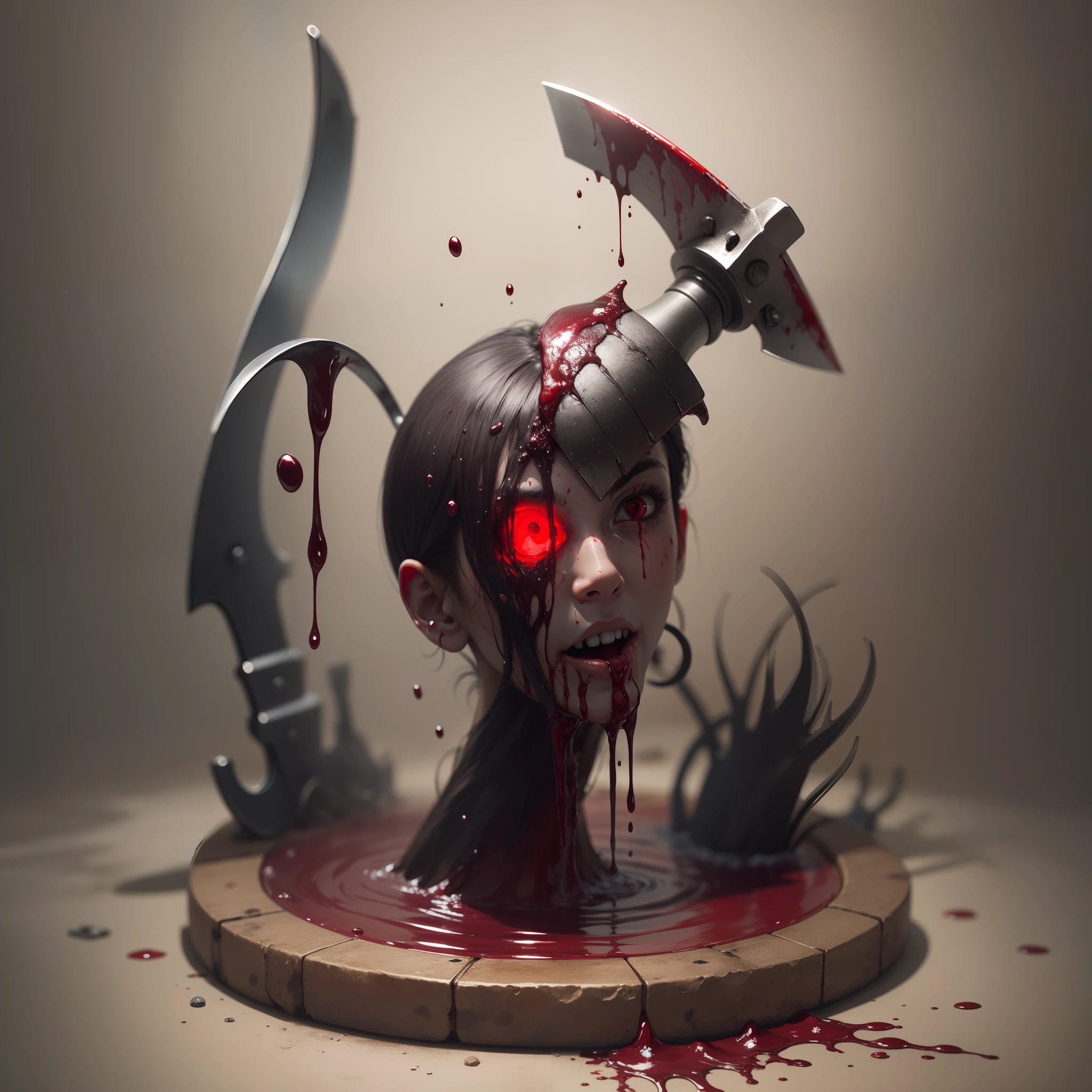 Axe bathed in blood