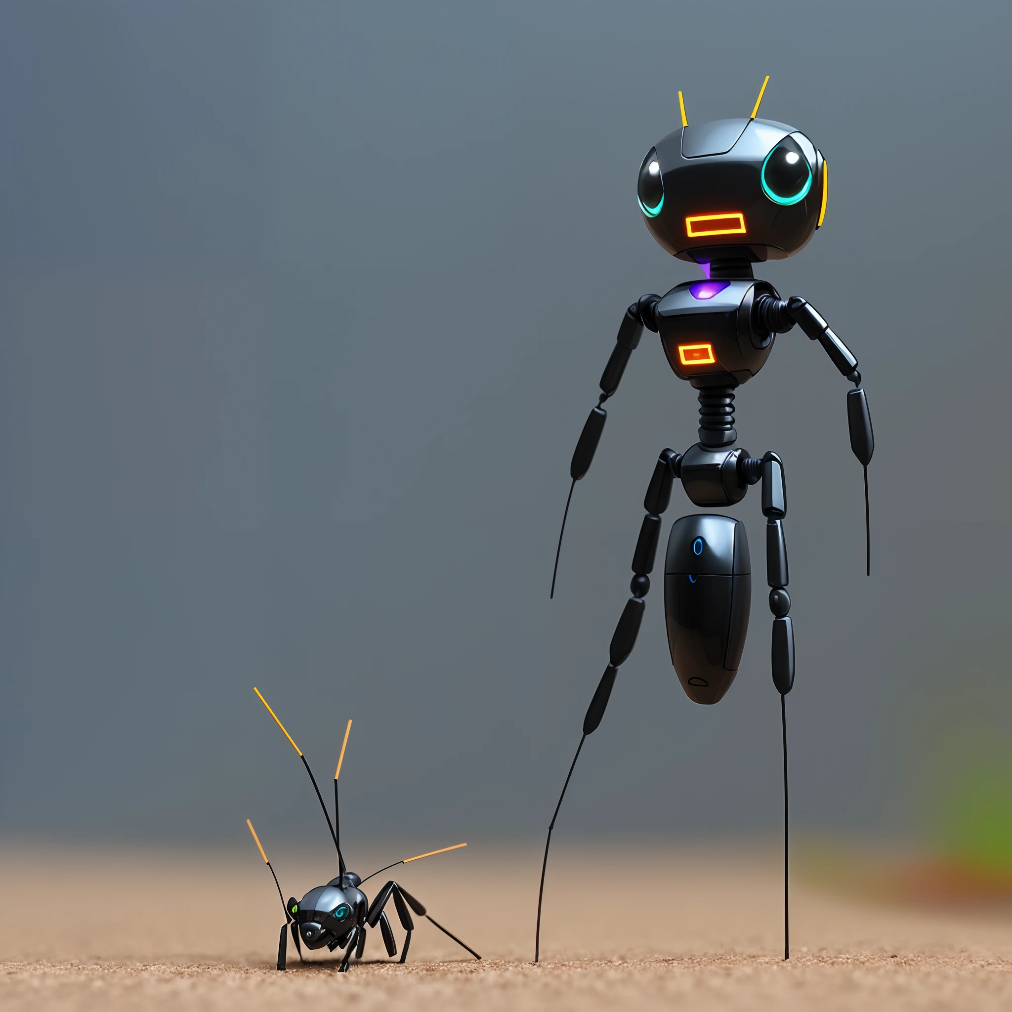 Robotic ant character.