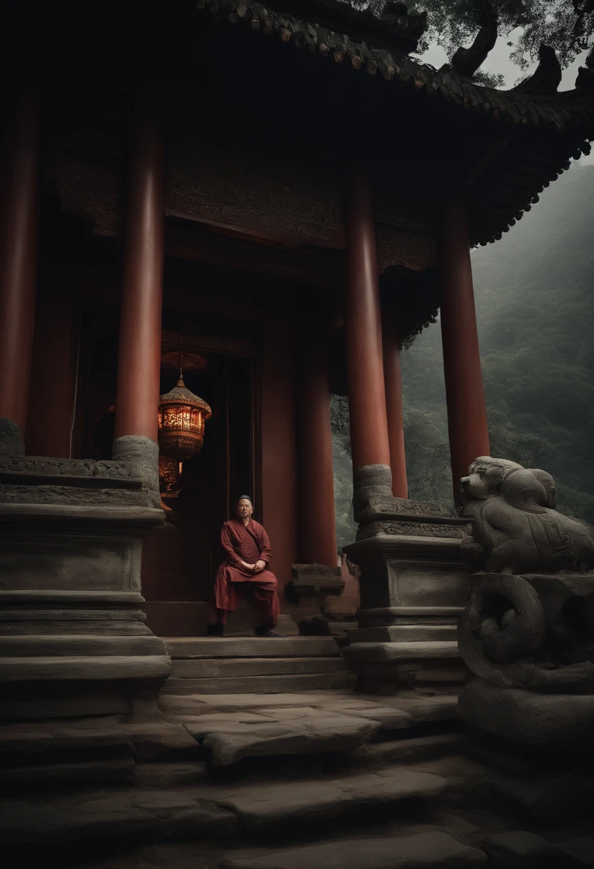 in ancient, Dilapidated Taoist temples, In a quiet atmosphere