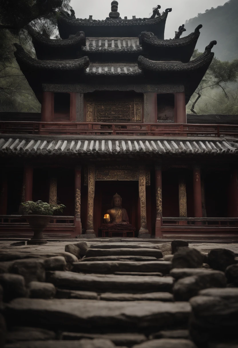 in ancient, Dilapidated Taoist temples, In a quiet atmosphere