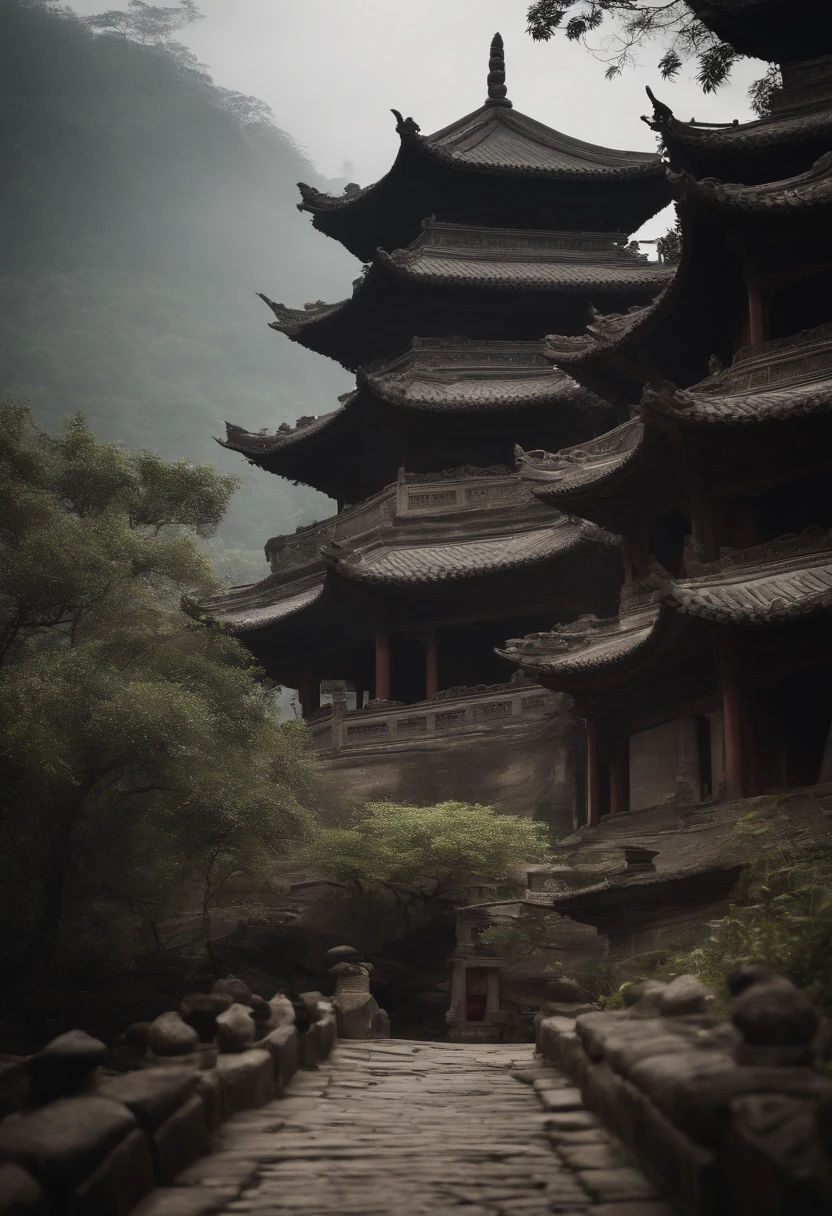 in ancient, Dilapidated Taoist temples, In a quiet atmosphere