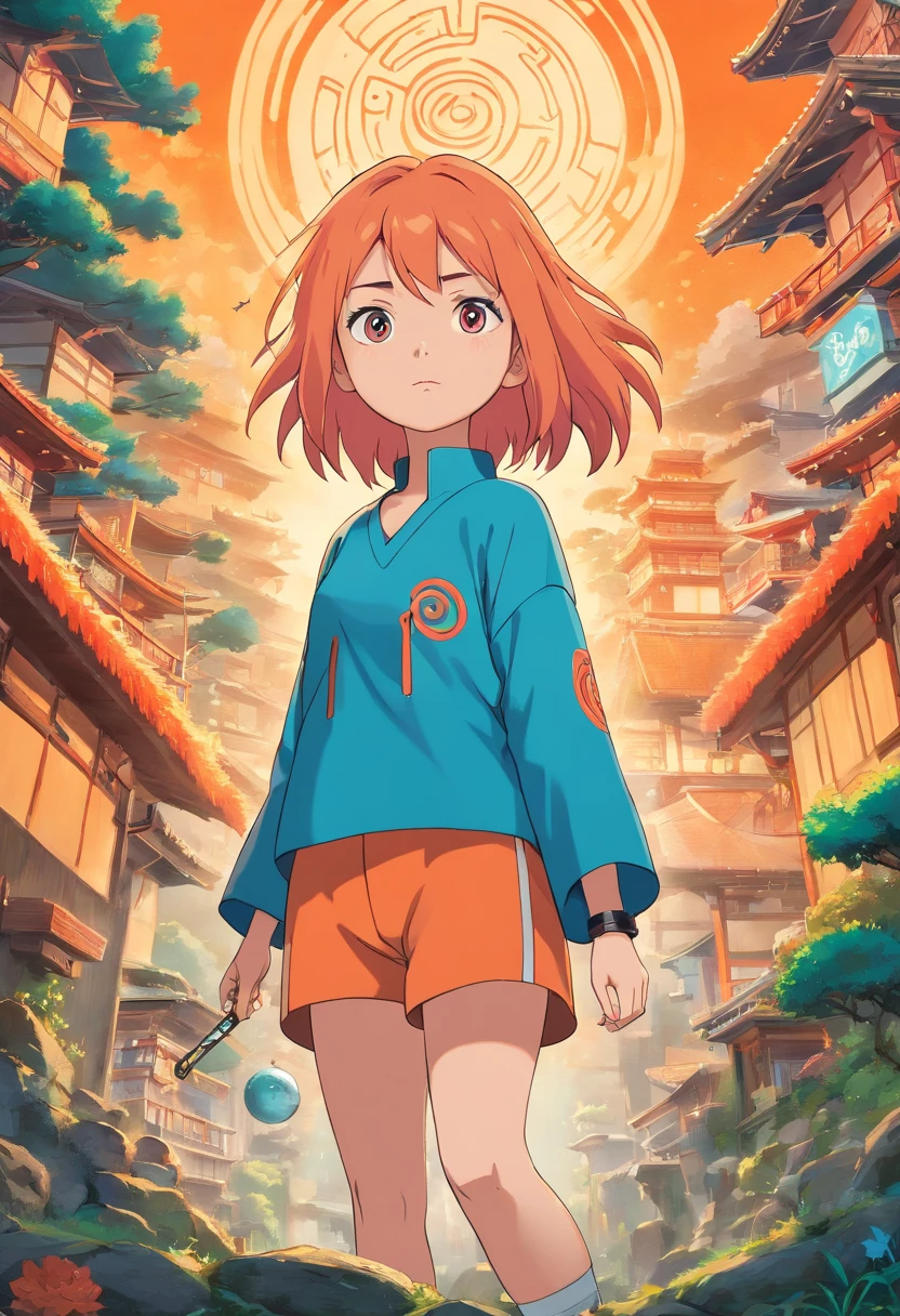 Imagine uma estampa de camiseta do naruto com a nove caudas