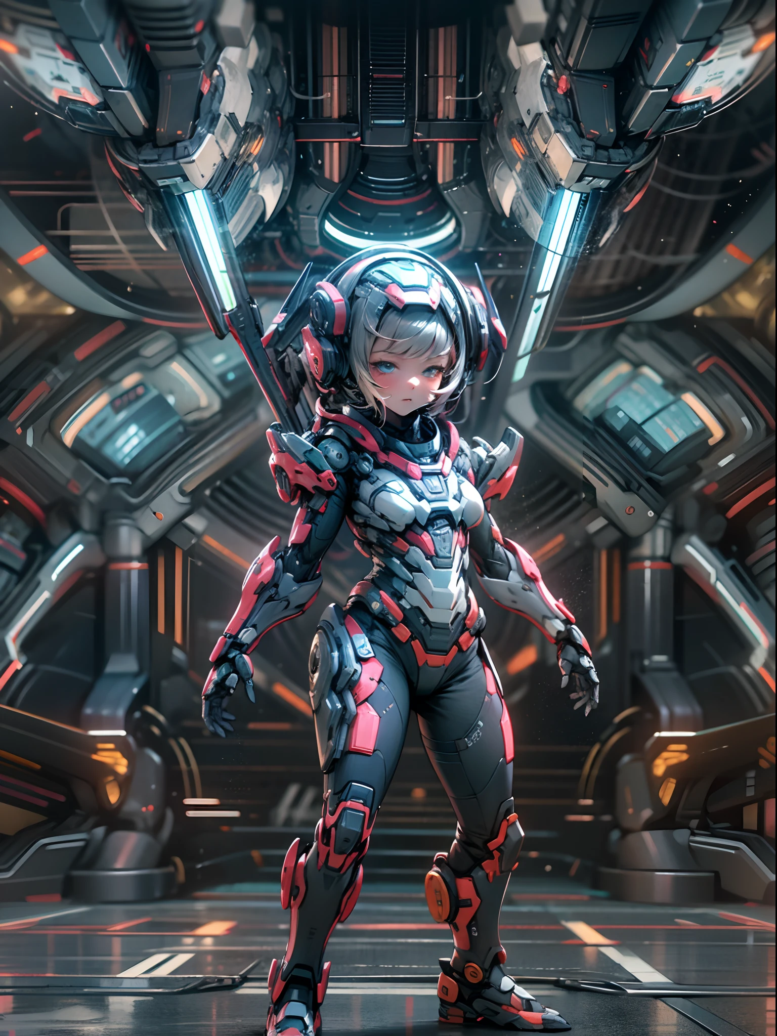 Q version,Cute cute baby girl,Ultra photo realsisim,Hyper-detailing,Full body like,24th century,Sci-fi baby girl,StarCraft Human Soldier Warframe,gauss rifle,highly detailed surreal vfx,Smudge,Faraway view,super-fine,ultra - detailed,high qulity,8K ,oc rendered,dynamic viewing angle
