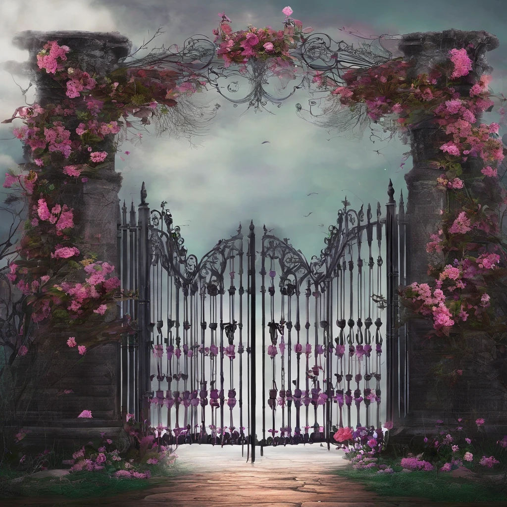 The wooden fence doesn't keep out the colors of spring or flowers sprouting from the lonely depths of her heart, masterpiece, best quality
