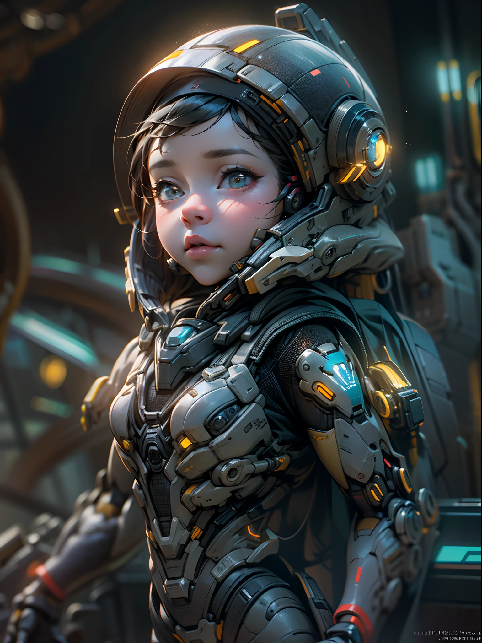 Q version,Cute cute girl,Ultra photo realsisim,Hyper-detailing,Full body like,24th century,Sci-fi babyl,StarCraft Human Soldier Warframe,gauss rifle,highly detailed surreal vfx,Smudge,Faraway view,super-fine,ultra - detailed,high qulity,8K ,oc rendered,dynamic viewing angle
