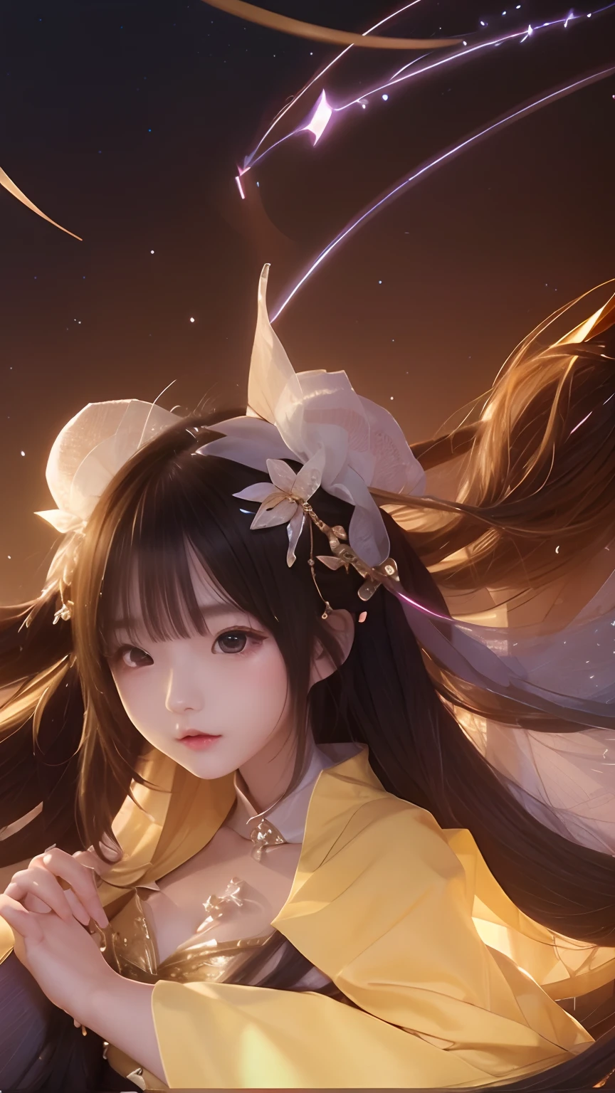 1girl, gold hair, white chinese dress, beautiful girl, uhd, ultra detail, 8k, realistic,
