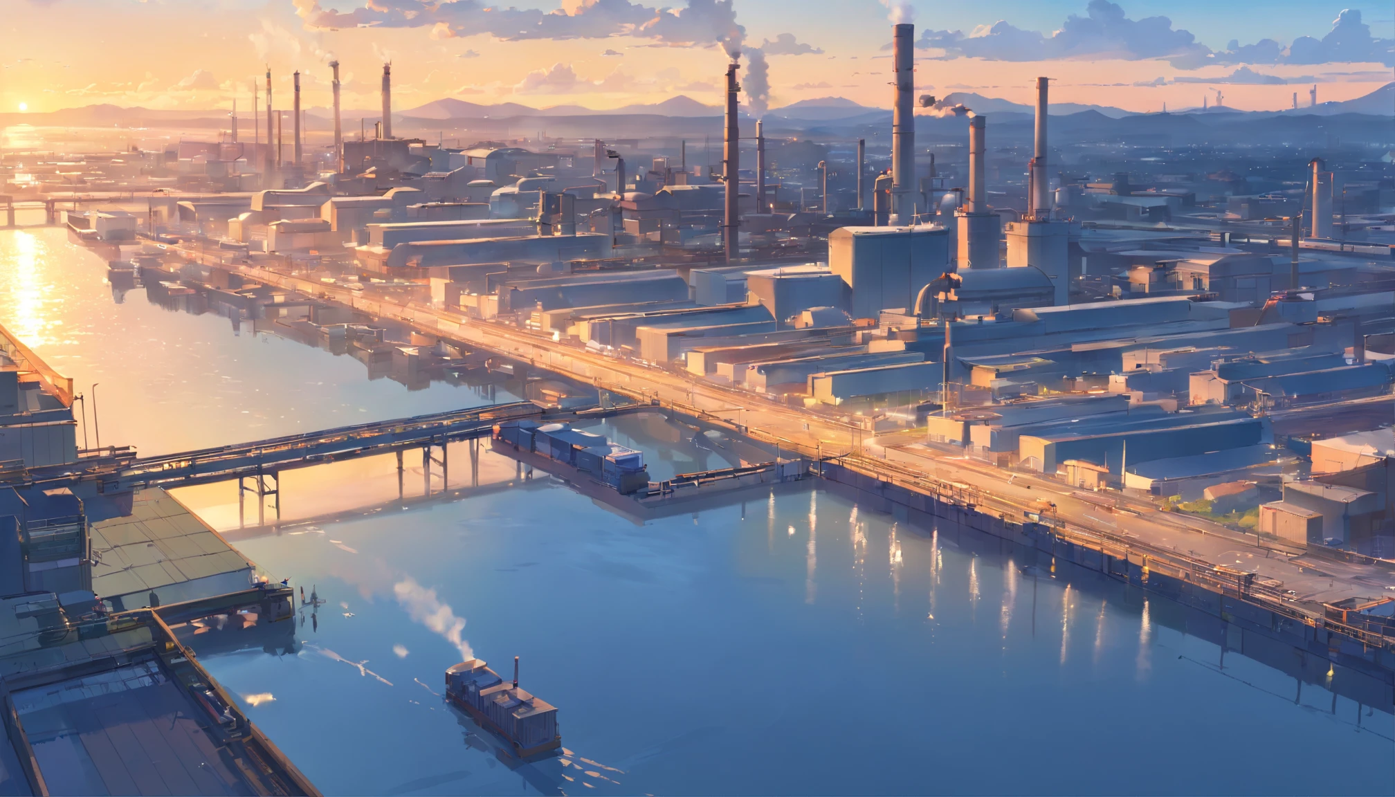 The industrial zone has a wide view. Water bodies and industry1 have been observed to discharge pollutants into the ocean. Industry 2 emits pollutants into rivers. Industry 3 emits pollutants into lakes.