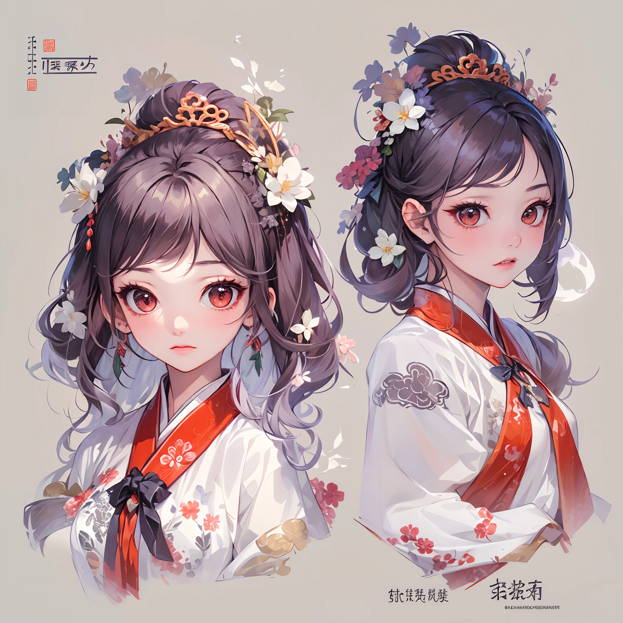 Anime girl with long hair and a flower crown - SeaArt AI