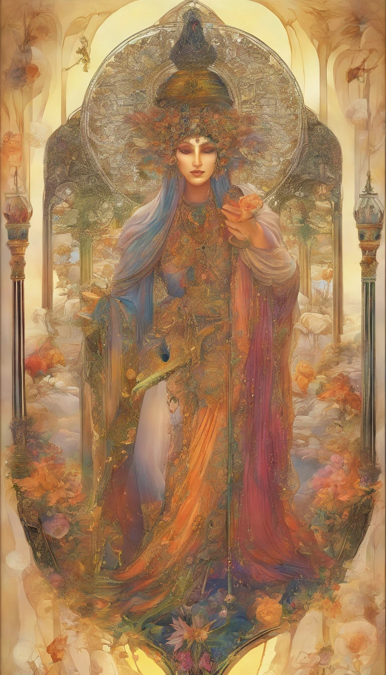 A noble and wise sultan wrapped in thoughts, in a place where the darkness of the night merged with the light of the stars and the sultan's wisdom seemed to be a beacon guiding everyone who dared to enter this magical garden. It was a haven of beauty and reflection, an oasis of tranquility and mystery in the darkness of the starry night.