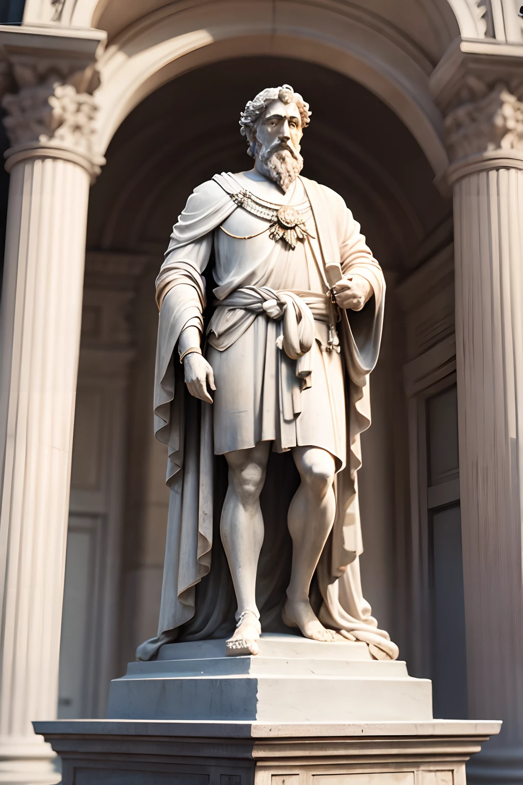 Realistic statue of Emperor Marcus Aurelius, imagem realista, 8k