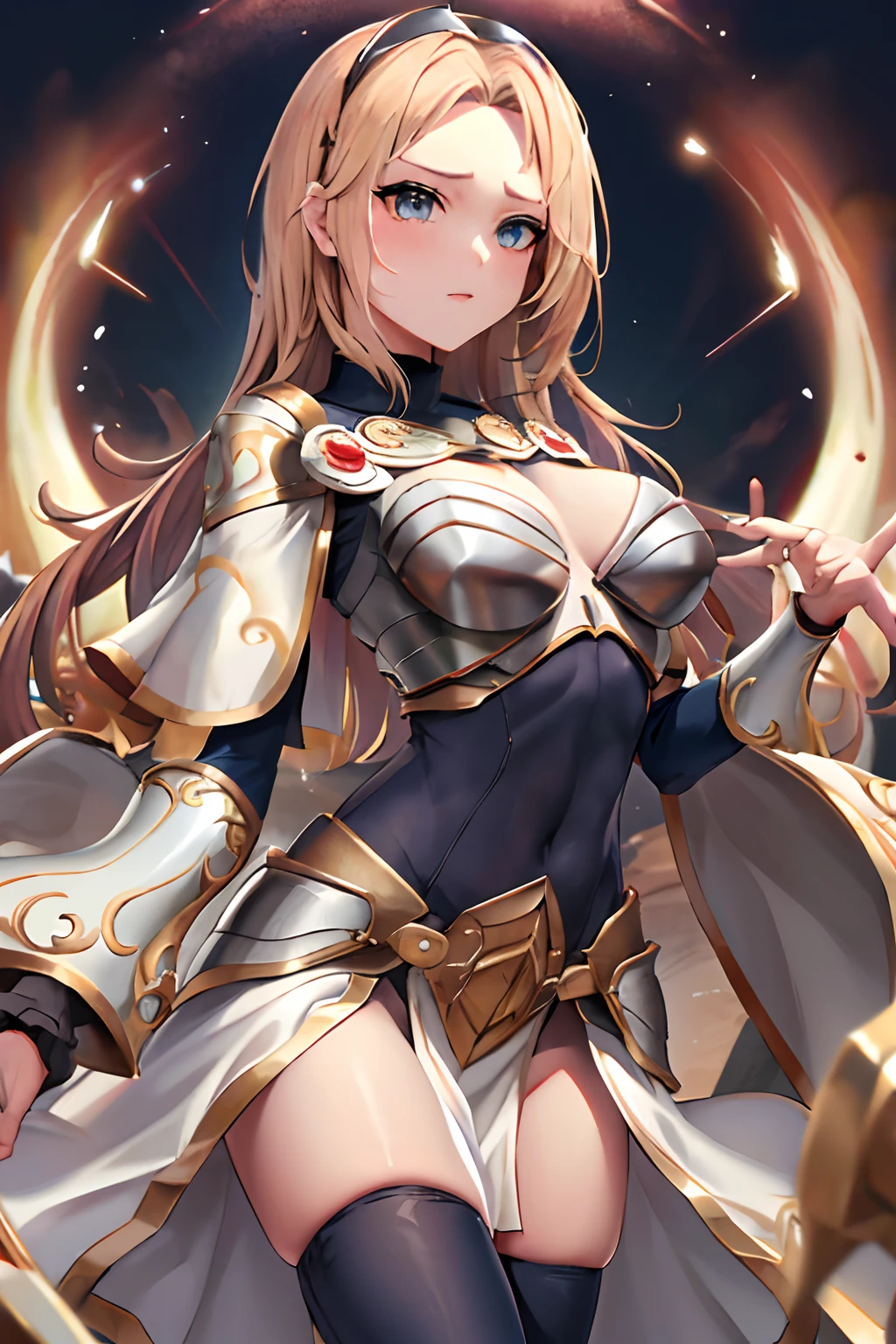 master part, best quality, Altas, LUX1, cabelos longos, 1girl, sozinho, armadura, breastplate, Bodysuit, Luvas, luvas brancas, Boobplate, magic, Roupas rasgadas, Roupas rasgadas, sexy, olhos perfeitos, esperma no corpo, injuried, panties, bra, destroyes clothes