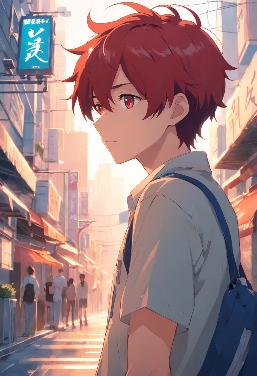 Cool boy with red hair、I'm surprised when I open my mouth