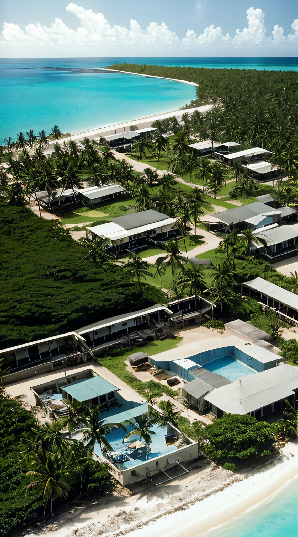 CIA Activities on Diego Garcia: Illustrate a scene suggesting clandestine CIA activities on the island, such as detainee handling or experiments, while maintaining an air of mystery.