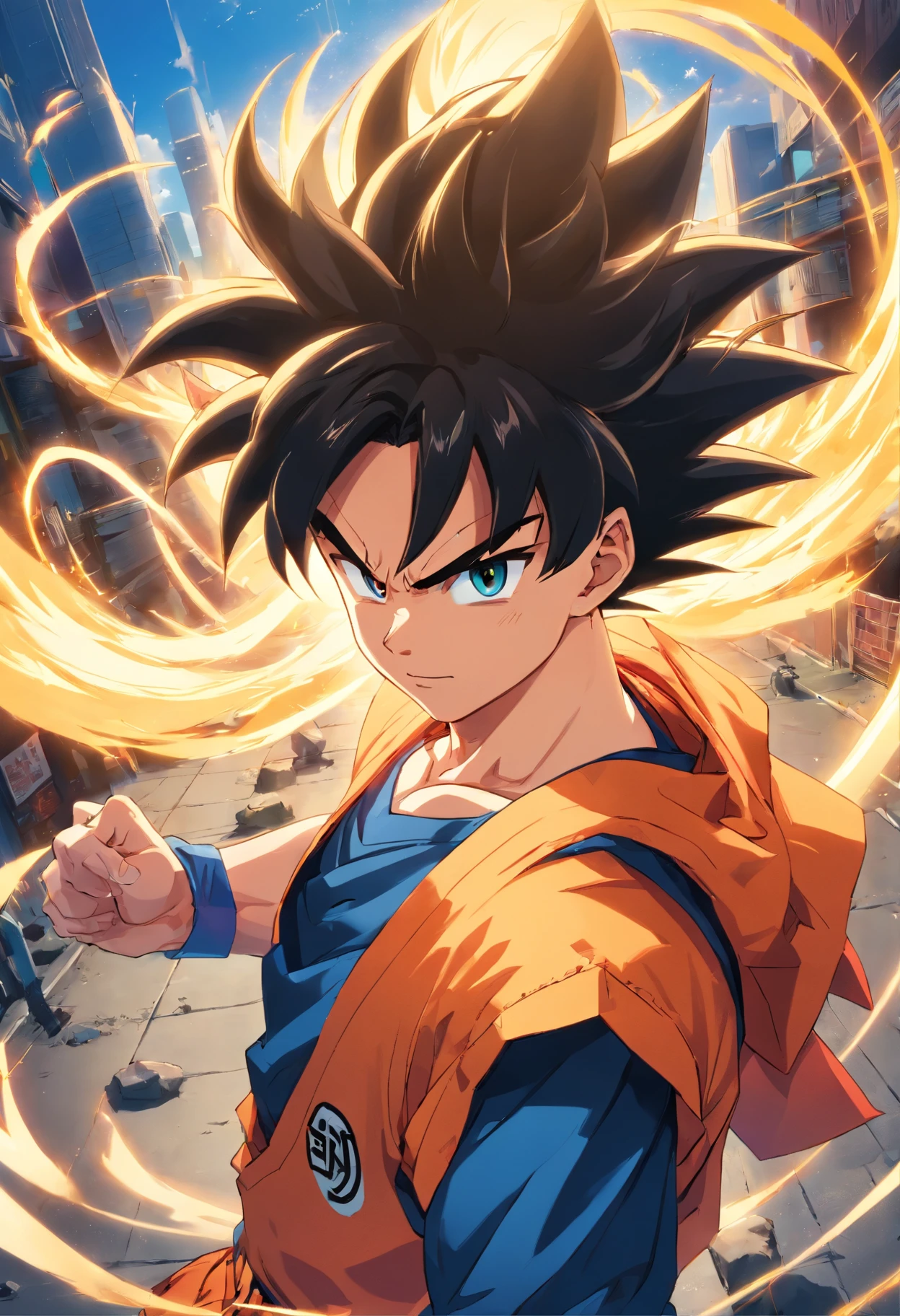 Son Goku, masculino, Dragon Ball Z, estilo de roupas streetwear, detalhes perfeitos