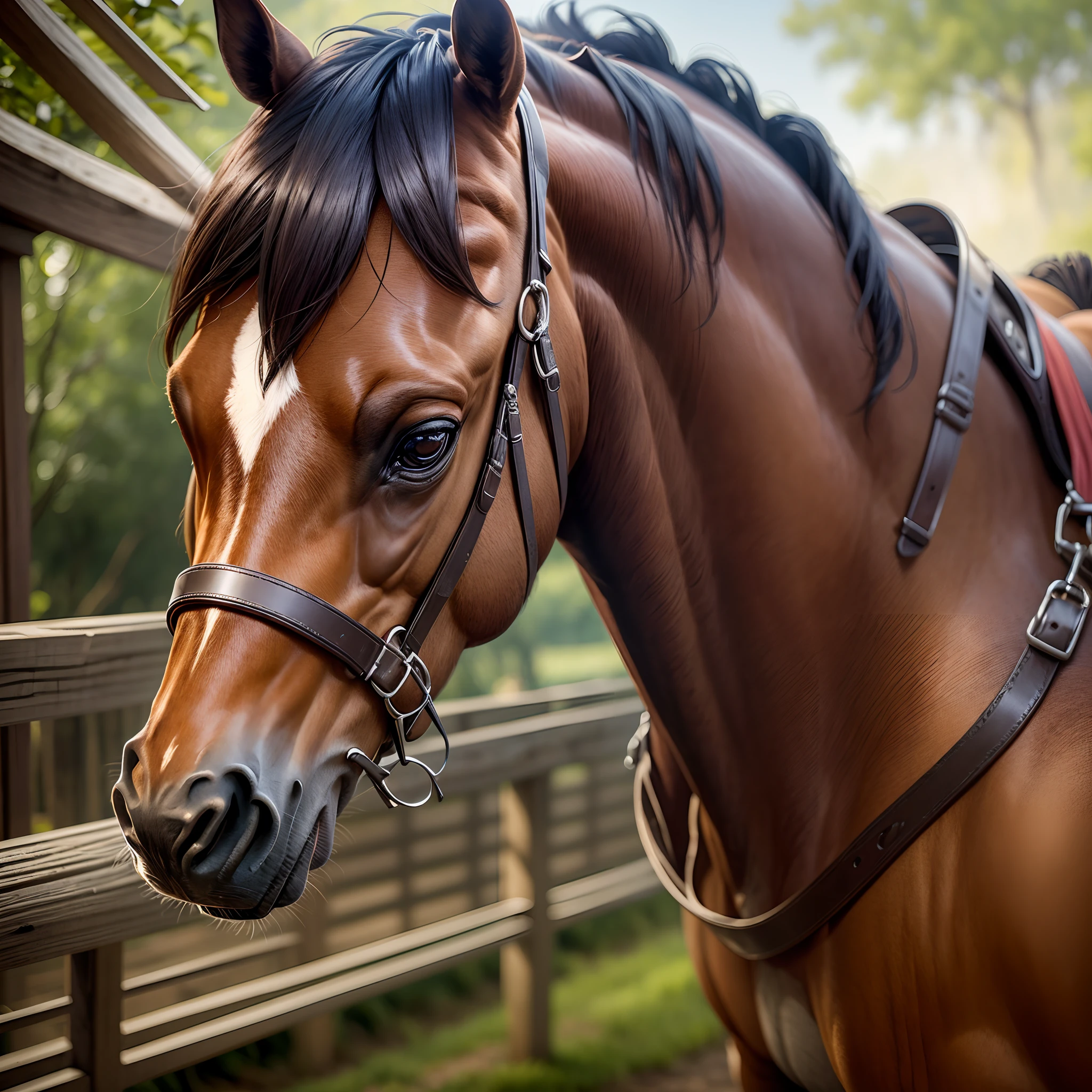 Brown horse in Stable --auto --s2