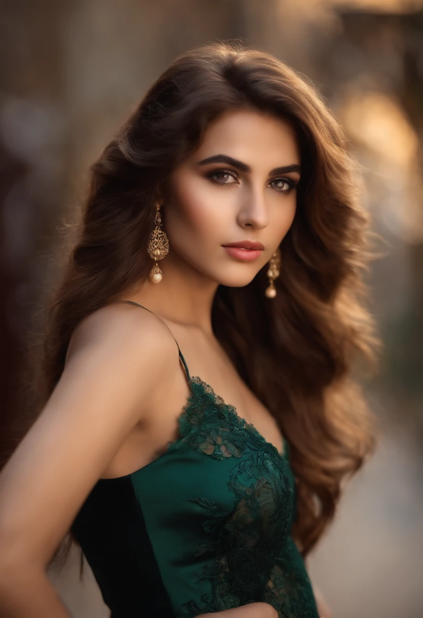 Brown-haired turkish sexy young girl with face