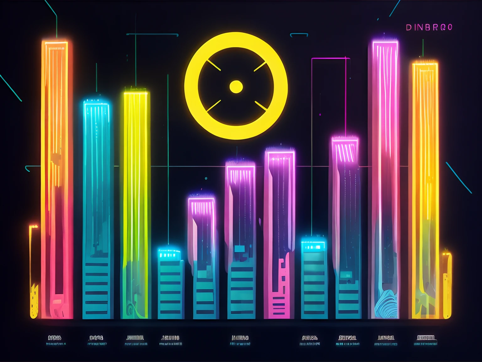 imagem de dinheiro, financial charts, business neon colors by Kilian Eng