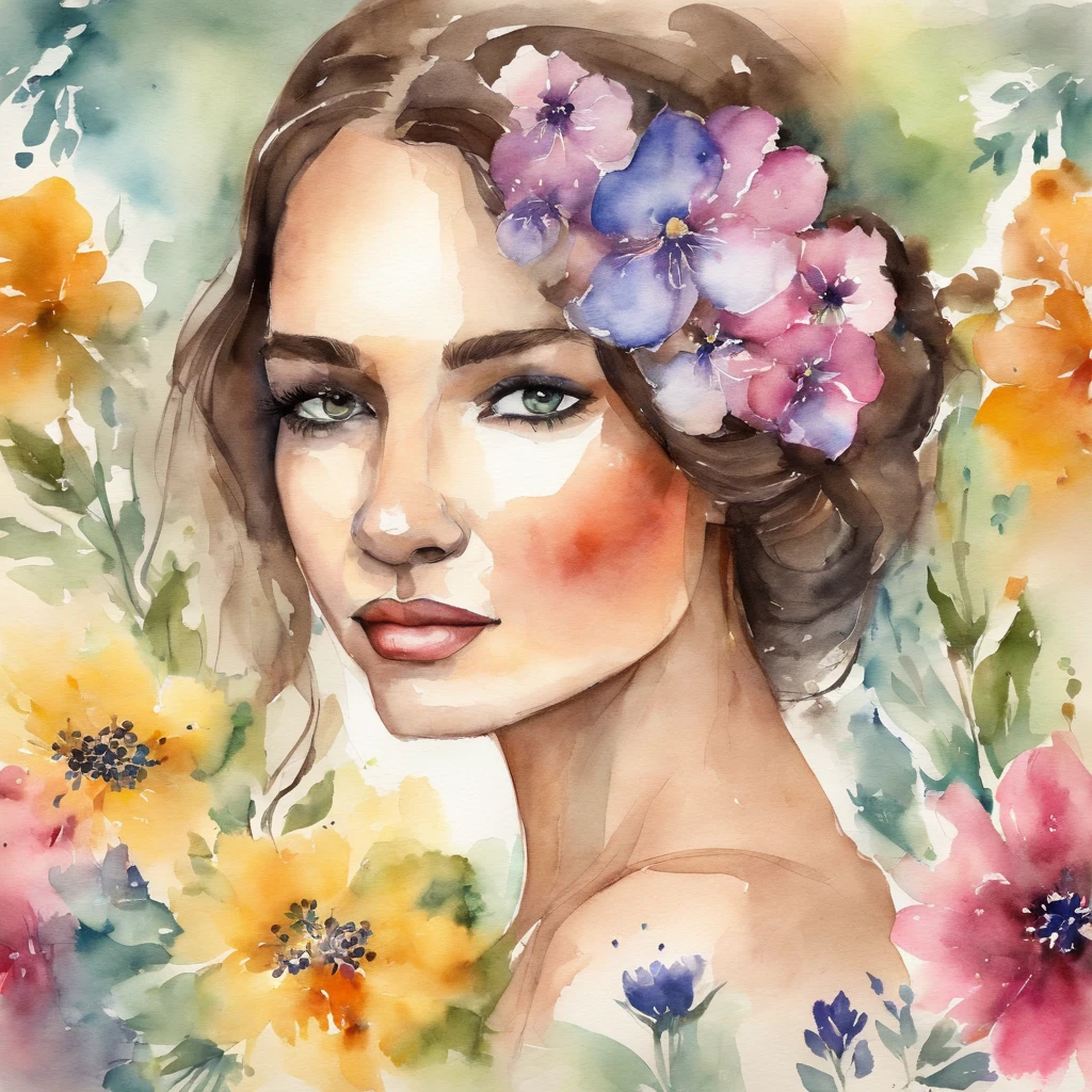 menina desenhando em caderno, janela da sala, fundo flores, aquarela 4k,