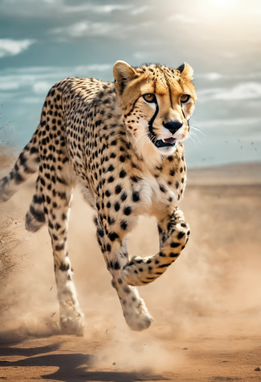 Cheetah running in the serengeti
