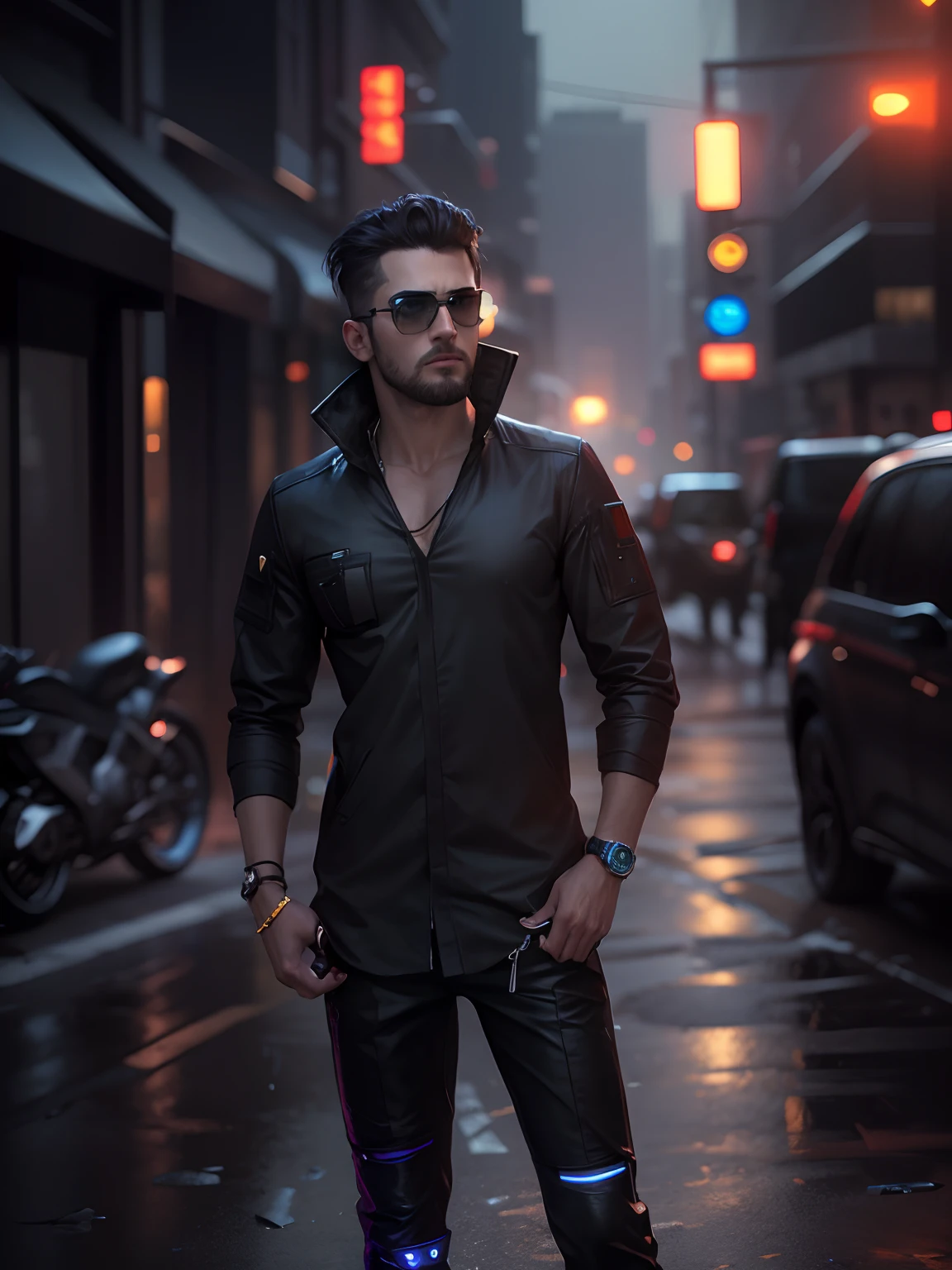 Change background cyberpunk handsome boy, realistic face, change watch, luxury clothes, ultra realistic face, realistic face 4k,