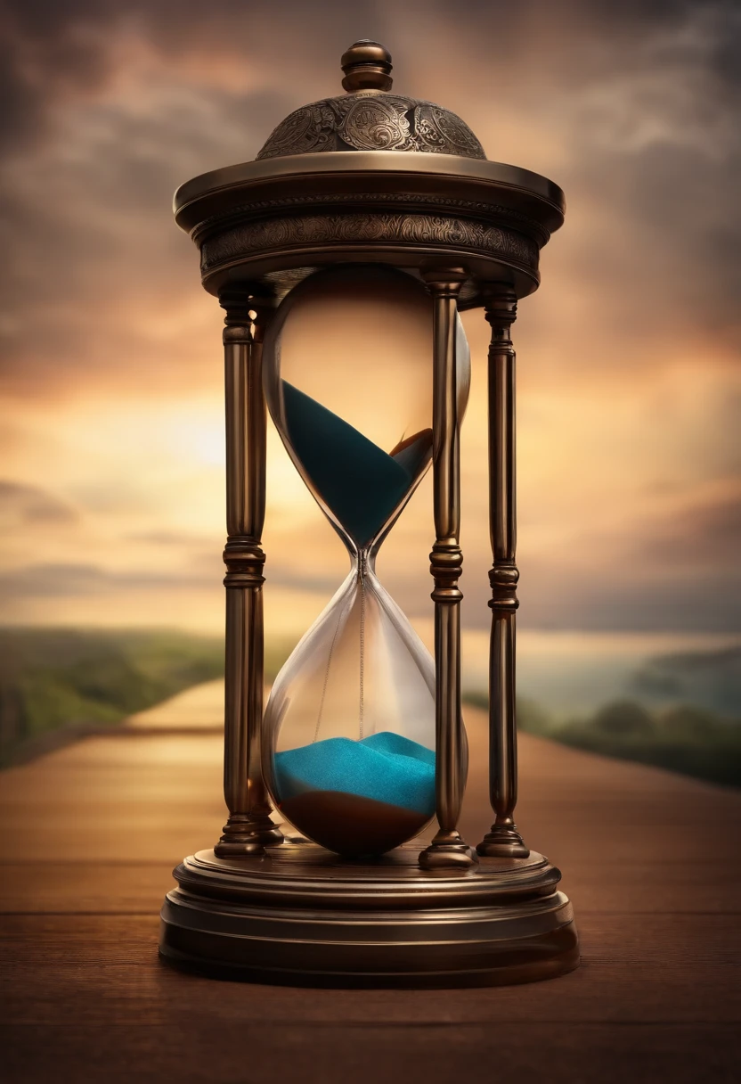 Take my last prompt as an example, but this time add time elements like a clock or an hourglass.